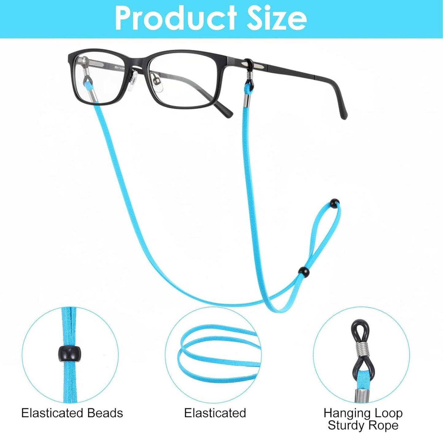 10 Pcs Adjustable Eye Glasses Holders Around Neck, Eyeglasses Straps, Sunglass Glasses Chain, Eyeglass Lanyard for Women Men & Kids (Colorful)
