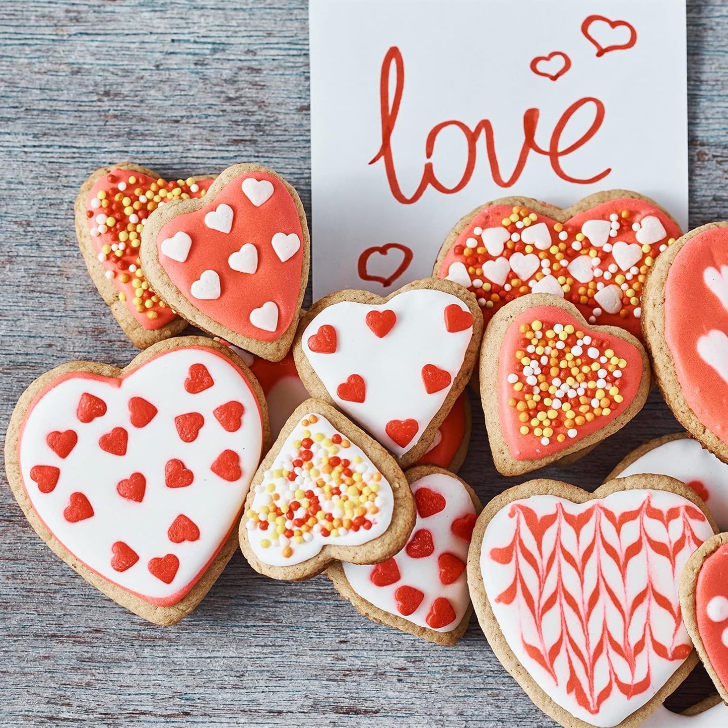 5 Pieces Heart Cookie Cutter Set - Valentine's Day Heart Shapes Stainless Steel Cutters Molds for Anniversary, Bridal, Engagement and Wedding, Baking Gifts