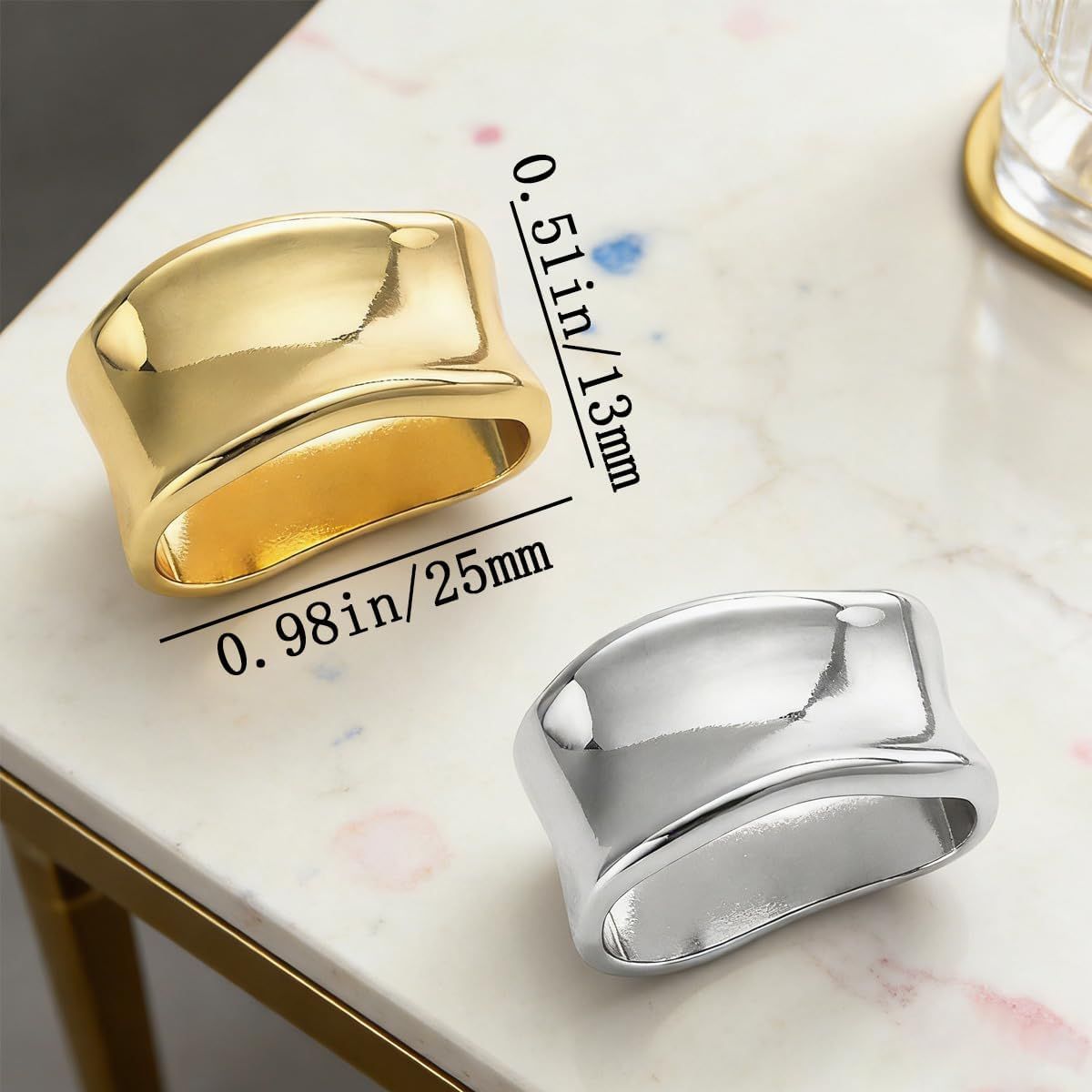 4 PCS Metal Scarf Clip Fashion Silk Scarves Clip Oblate Shawl Slide Buckle Minimalist Geometric Wrap Holder Clamp Grace Shawls Rings Brooches Clothing Accessory for Women Girls（Gold & Silver）
