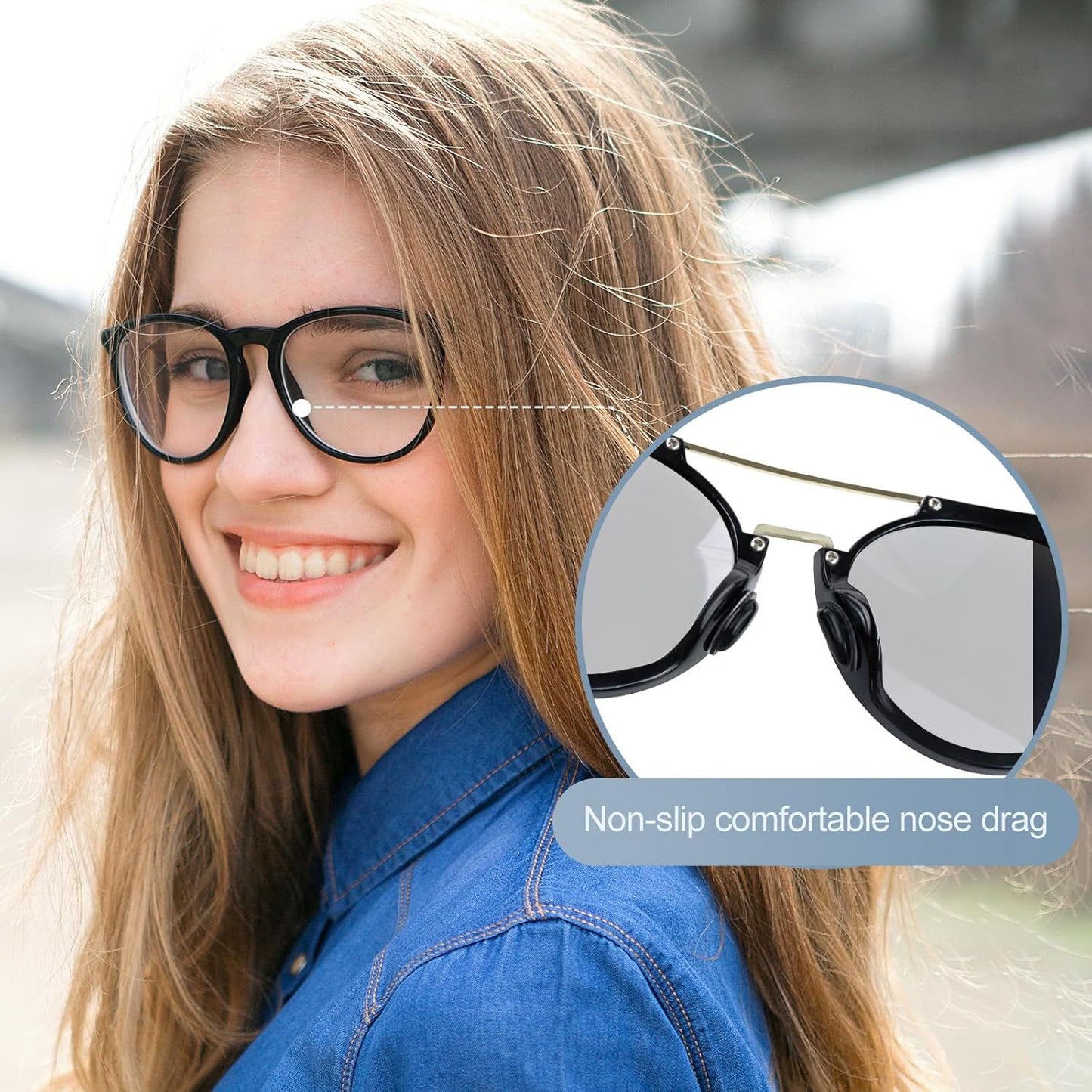 12 Pairs Soft Silicone Adhesive Eyeglass Nose Pads Non Slip with 3.5 Mm/ 0.4 Inch Thickness Air Bag for All Type Full Plastic Frames, Sunglasses, Reading Glasses (Black)