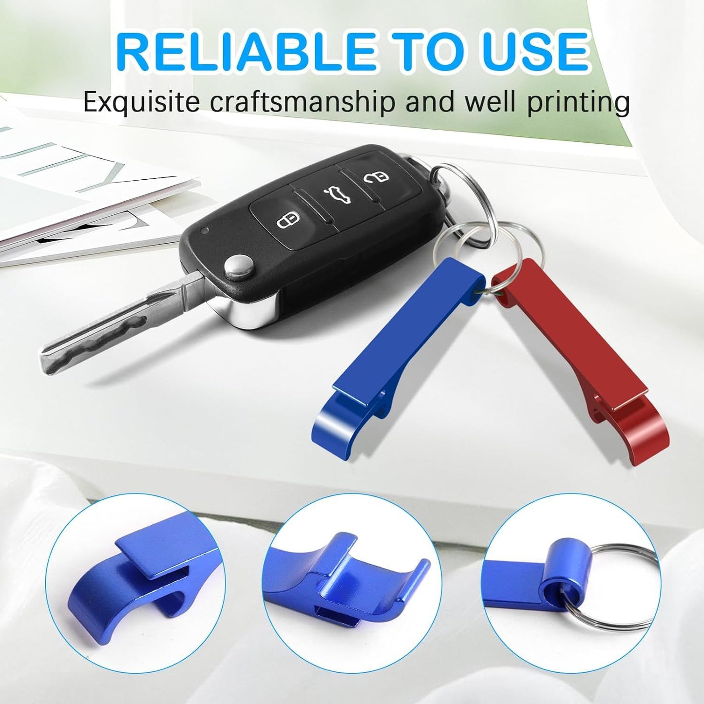 9 PCS Beer Bottle Openers,Colorful Aluminum Bottle Openers Keychains for Beer,Cans,Soda