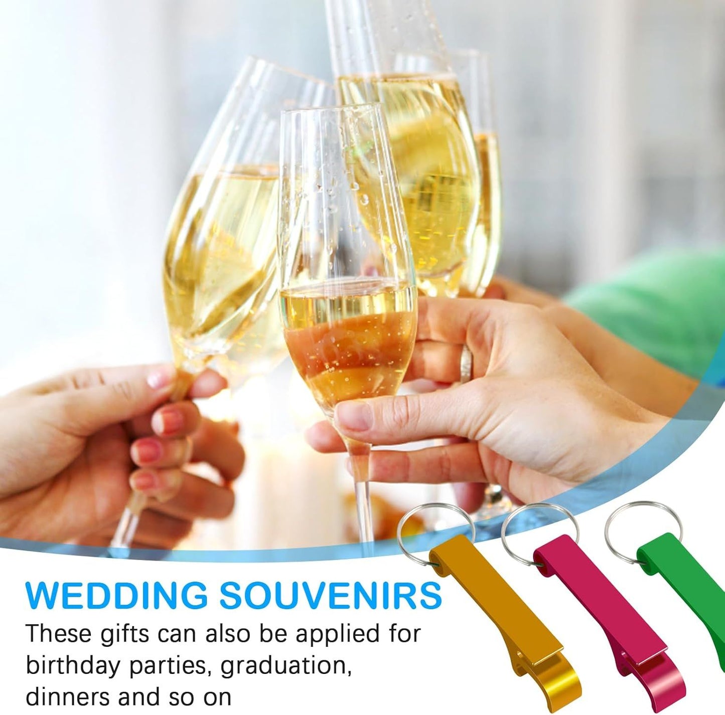 9 PCS Beer Bottle Openers,Colorful Aluminum Bottle Openers Keychains for Beer,Cans,Soda
