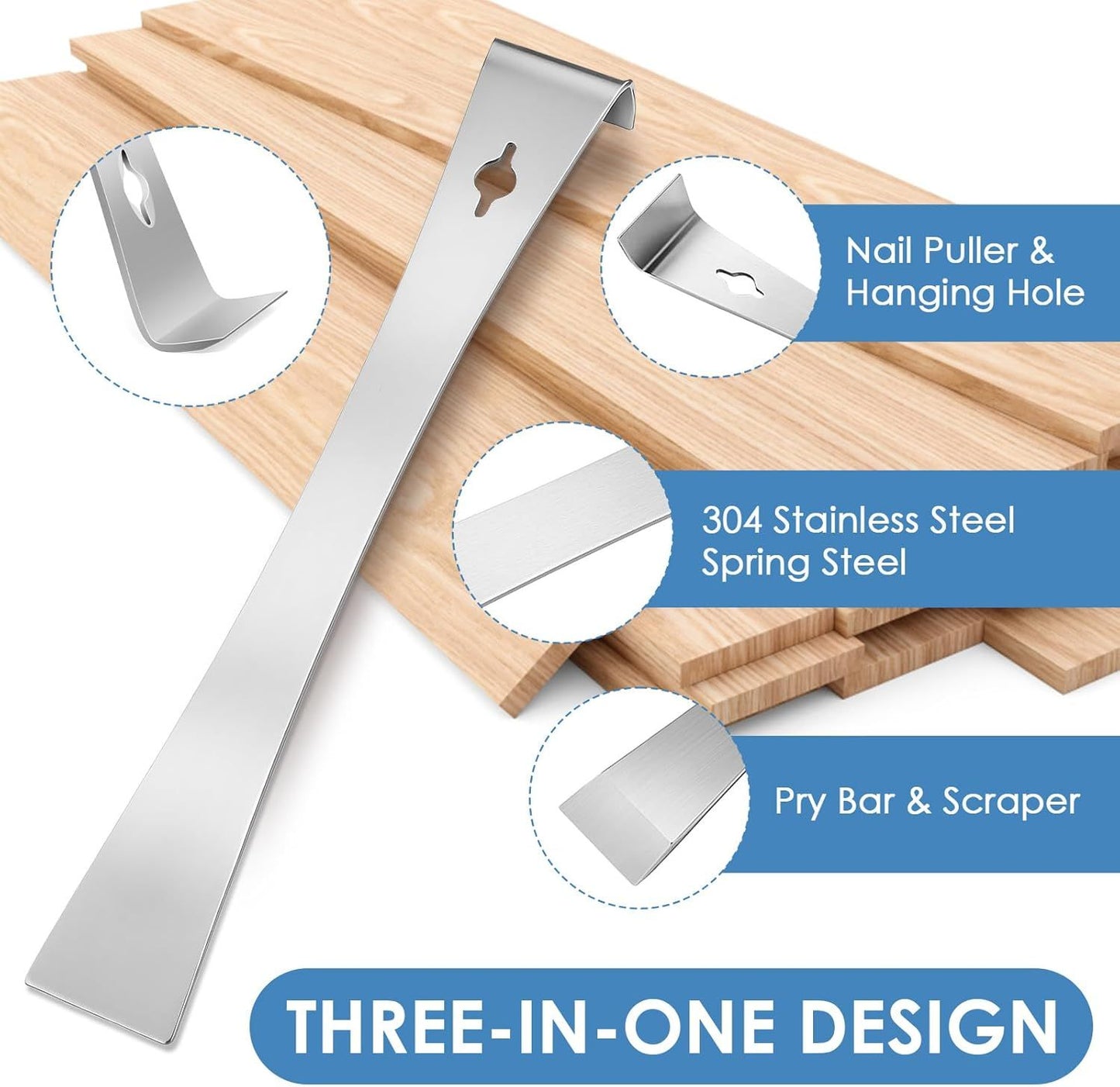 Pry Bar Scraper,10" Stainless Steel Pry Bar for Prying,Pulling,Lifting,Scraping