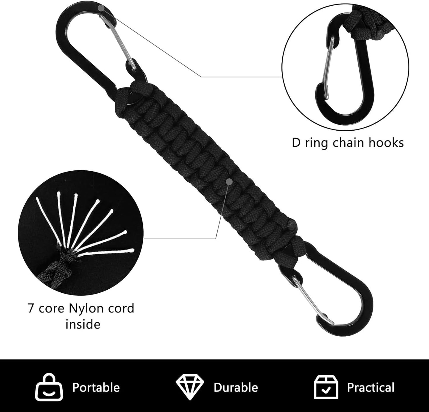 2 Pcs Keychains,Carabiner Keychain Clip Carabiner Keychain Hook for Outdoor Boys/Girls/Men/Wome