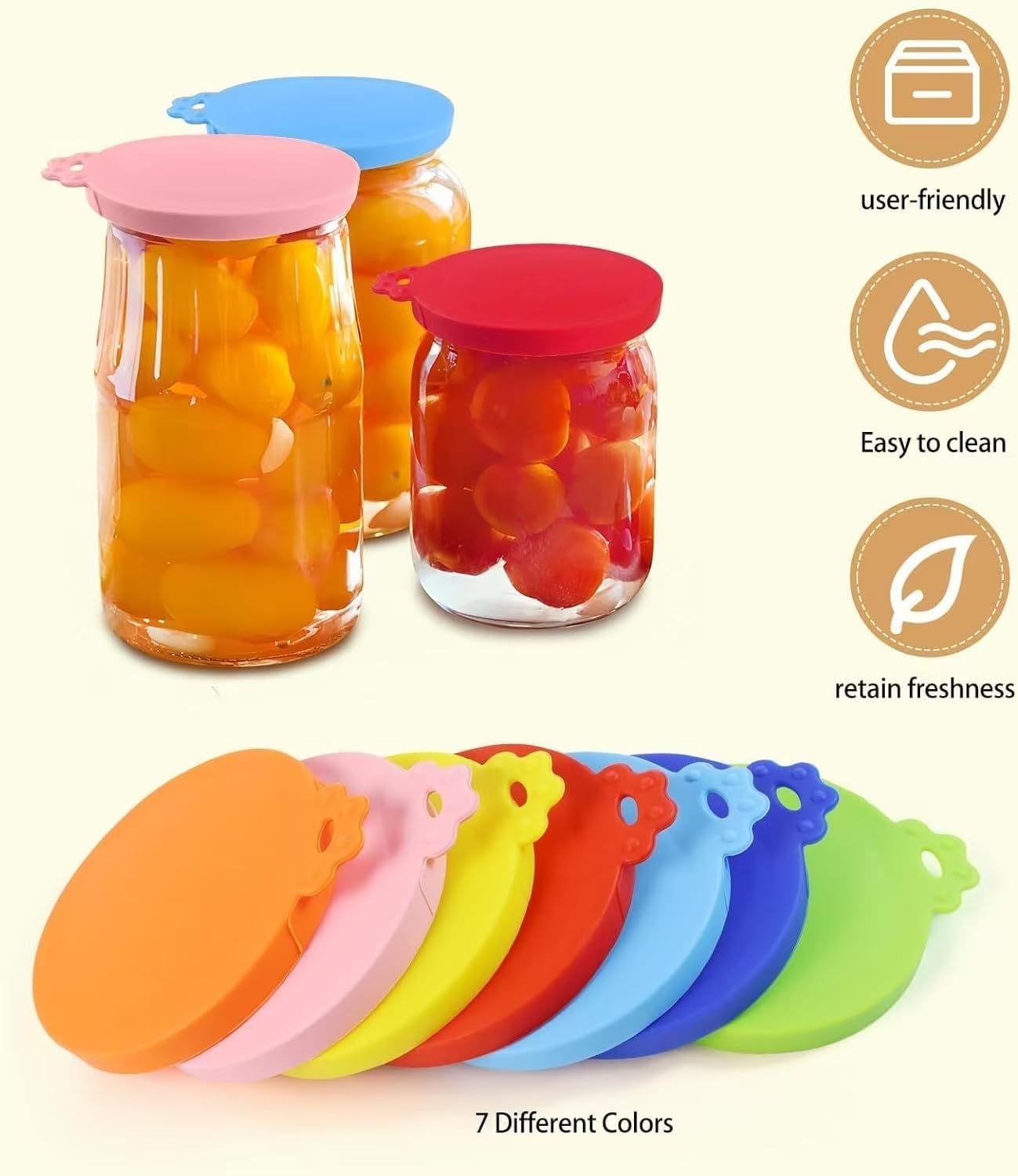4 PCS Pet Food Can Lids, Silicone Cat Dog Food Can Covers Lids, Universal Size, One fit 3 Standard Size Food Cans, Reusable and Washable Pet Food Covers (light blue, turquoise, pink, yellow)