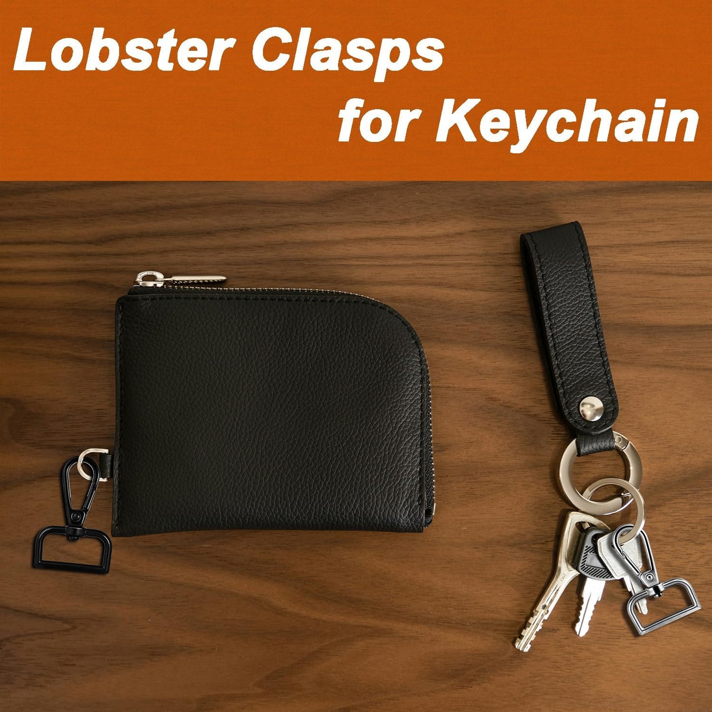 1 Inch Metal Swivel Snap Hooks, 6 Pack Lobster Claw Clasps for Keychains Purse Hardware Bag Making Lanyard Hooks(Black)