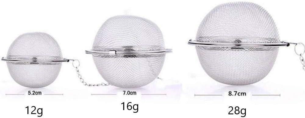 3pcs Stainless steel fine mesh seasoning ball kitchen soup spice stew filter kitchen tool metal tea bag tea ball (3pcs Round Shape),Silver,5cm/6cm/7cm