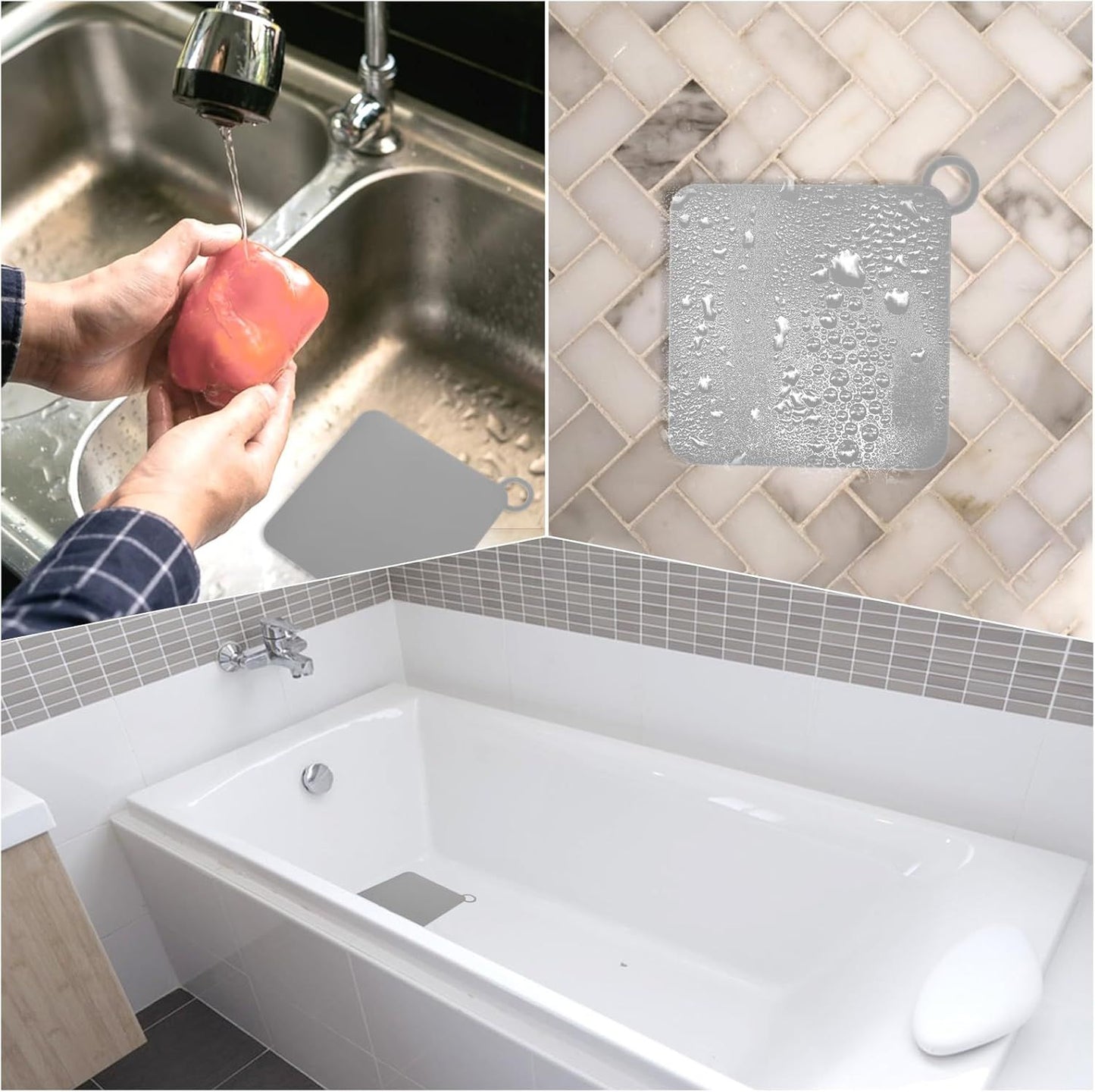 2 Pieces Silicone Tub Stopper Shower Drain Cover Floor Drain Anti-Odor Mat Shower Silica Gel Drain Plugs Bathtub Drain Cover Sewer Deodorization Floor Drain Mat for Kitchen, Bathroom and Laundry