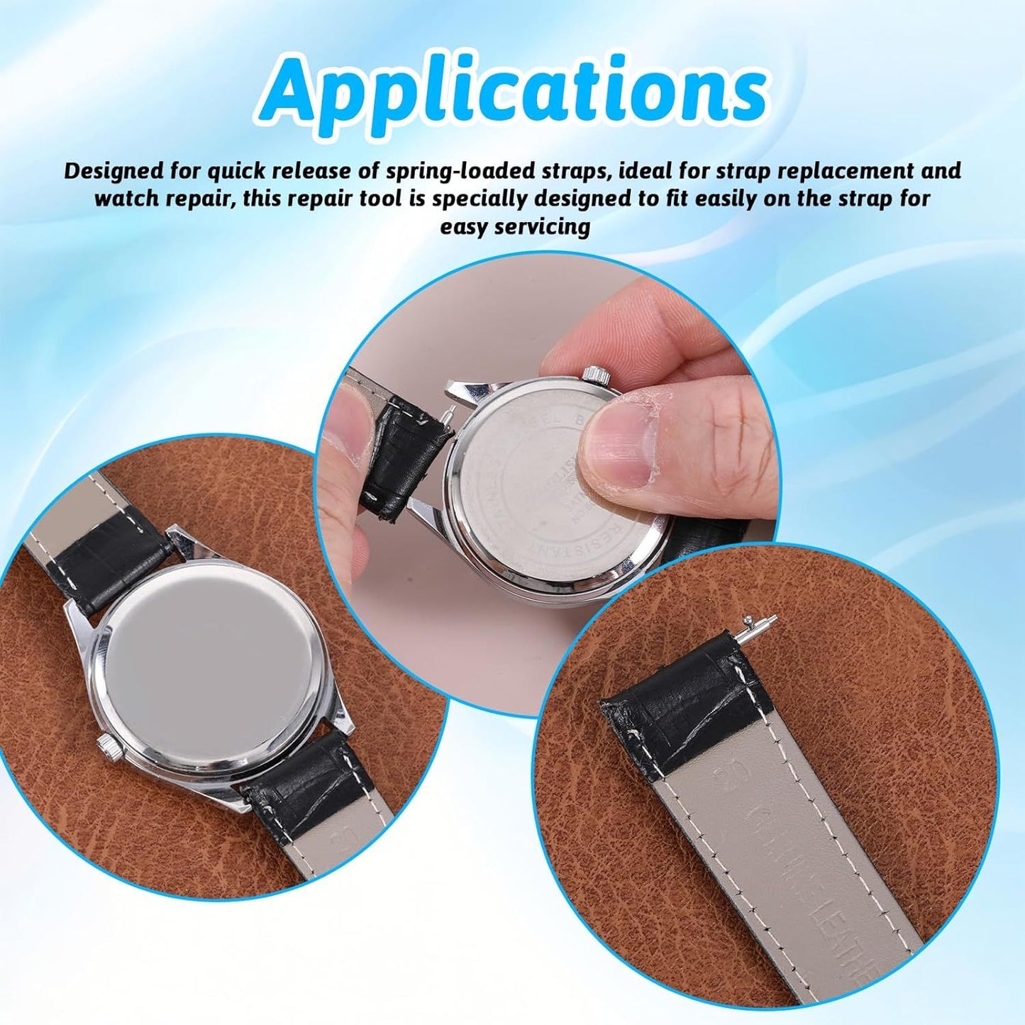 4Pcs Quick Release Spring Bars, Stainless Steel Pins for 22mm Watch Band, Watch Pins Replacement Kit for Watches Band Repairing