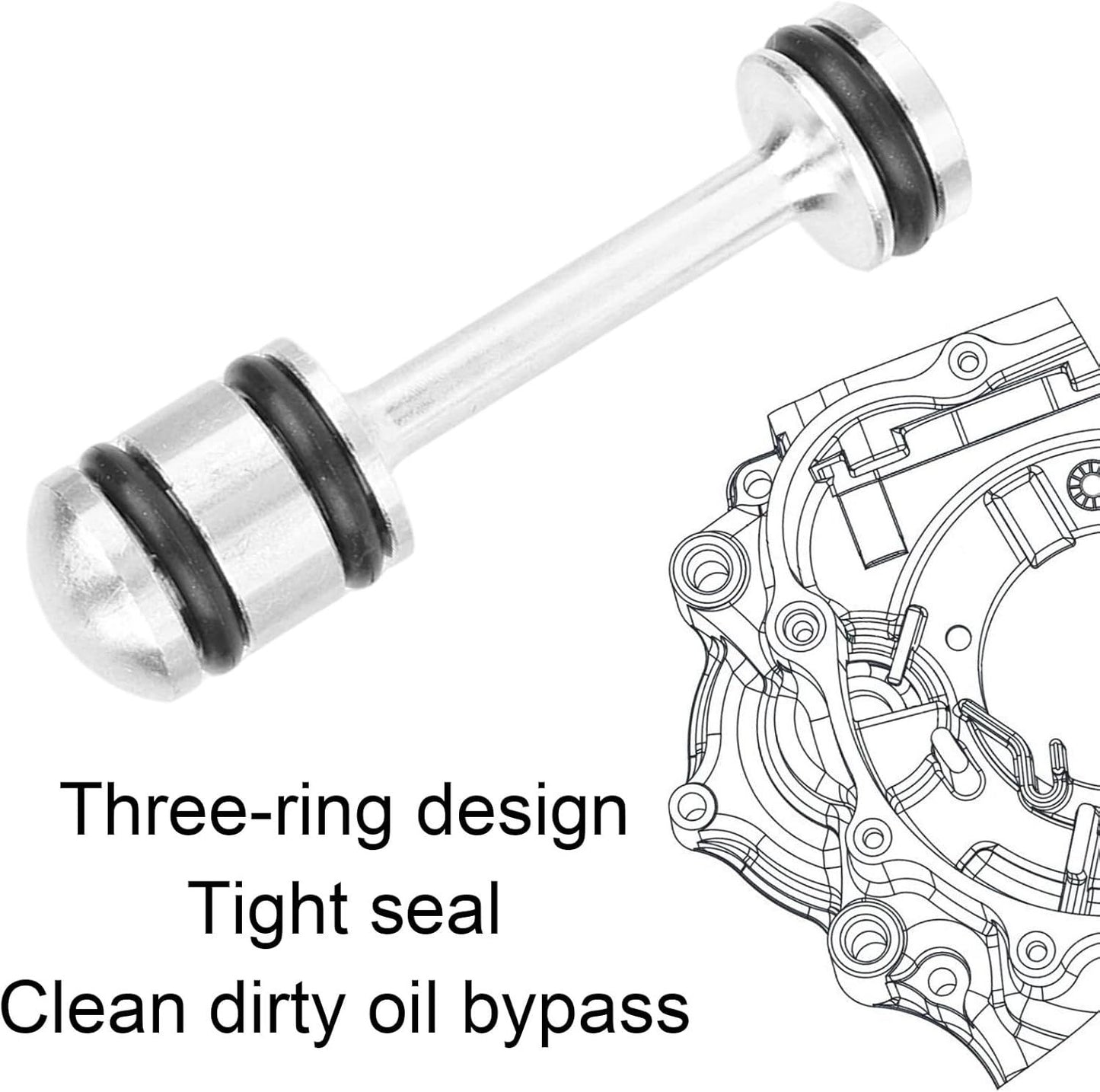 Aluminum Oil Diverter Barbell, Compatible with Gen III & IV Engines LS1 LS3 LS2 LS6 L92 L99 L33 LQ4 LQ9 4.8L 5.3L 5.7L 6.0L 6.2L LS Performance Parts Oil Billet Diverter Barbell (Black, Silver)