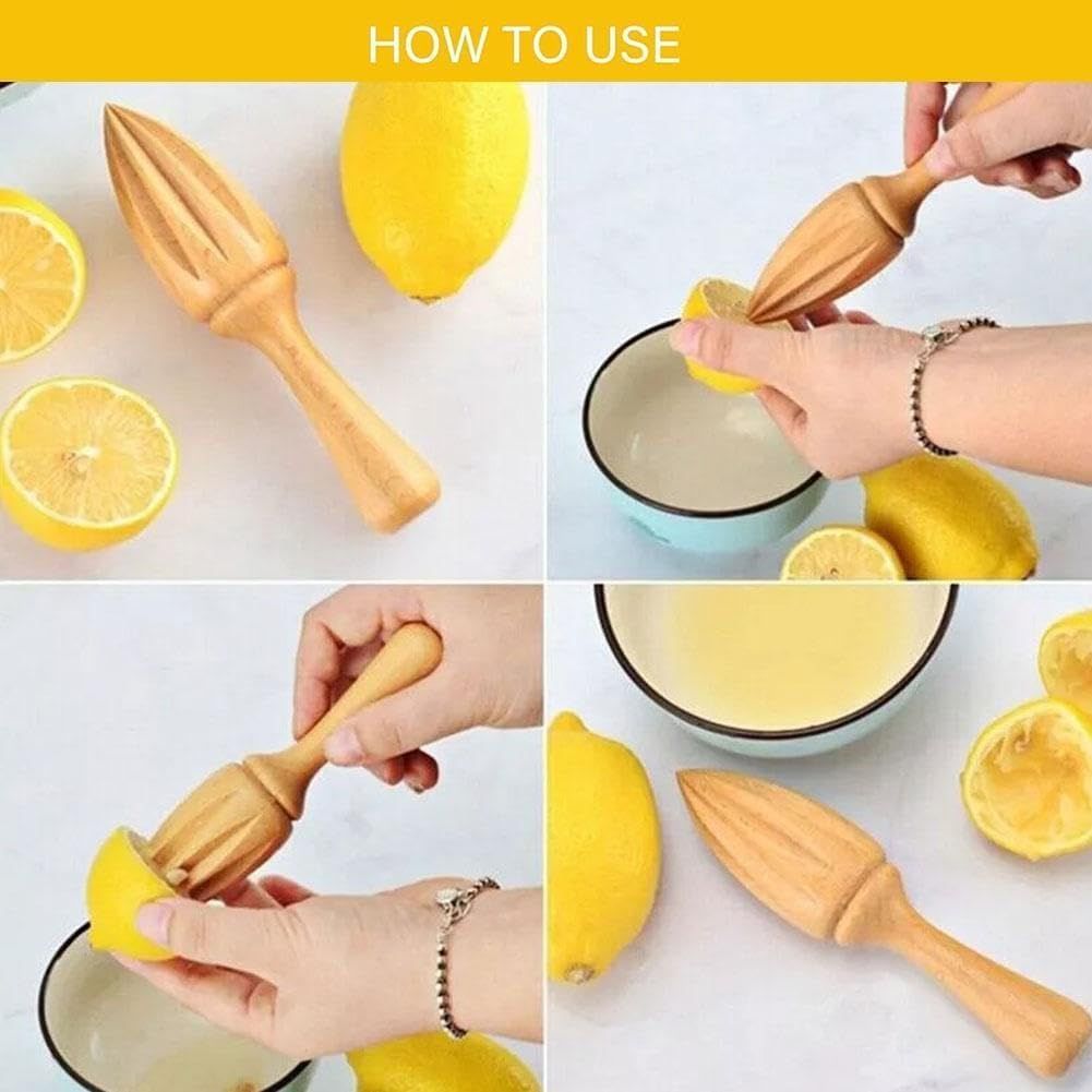 Wooden Citrus Reamer,Handheld Hand Citrus Lemon Juicer,Portable Fruit Squeezer,Kitchen Juicing Tool,Manual Orange Lemon Juice Reamer for Daily Home Bar Cafe Restaurant Use