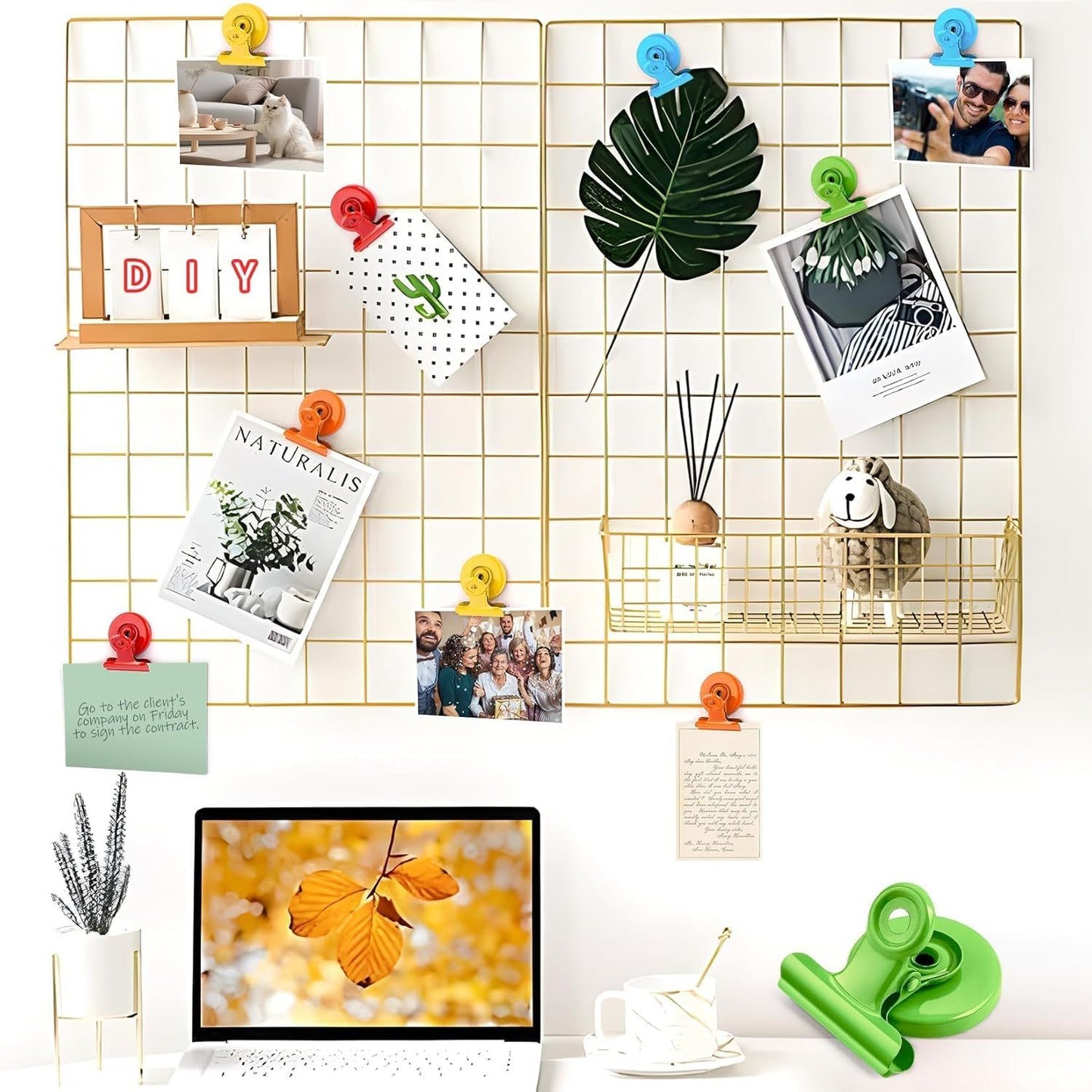 6 Pack Fridge Magnets Refrigerator Magnets, Magnetic Clips for Whiteboard, Magnet Clips for Kitchen Office Organizing & Decorating
