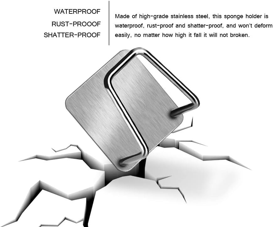 Sponge Holders for Kitchen Sink Adhesive Sponge Holder Sink Caddy Stainless Steel Rust Proof Waterproof, Quick Drying ﻿