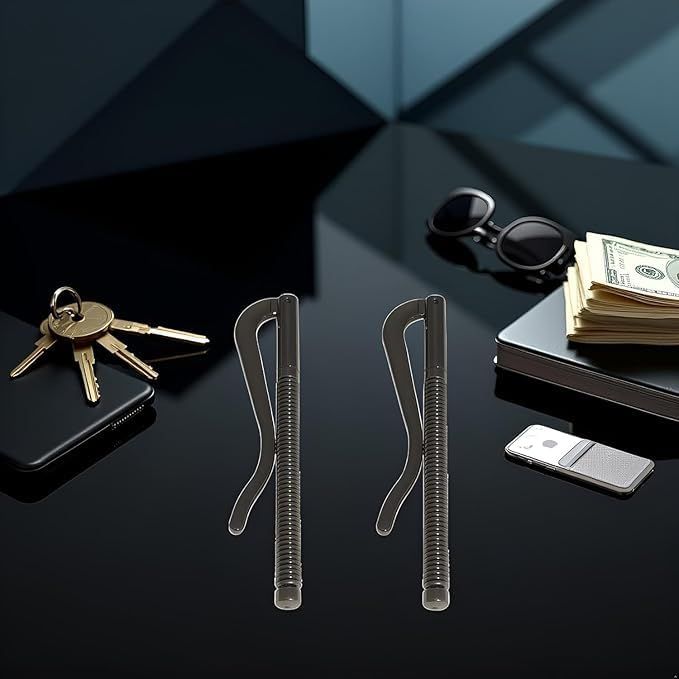 2Pcs Black Spring Money Clips Metal Bifold Money Clip Bar Wallet Replace Parts Spring Clamp Cash Holder(70mm)