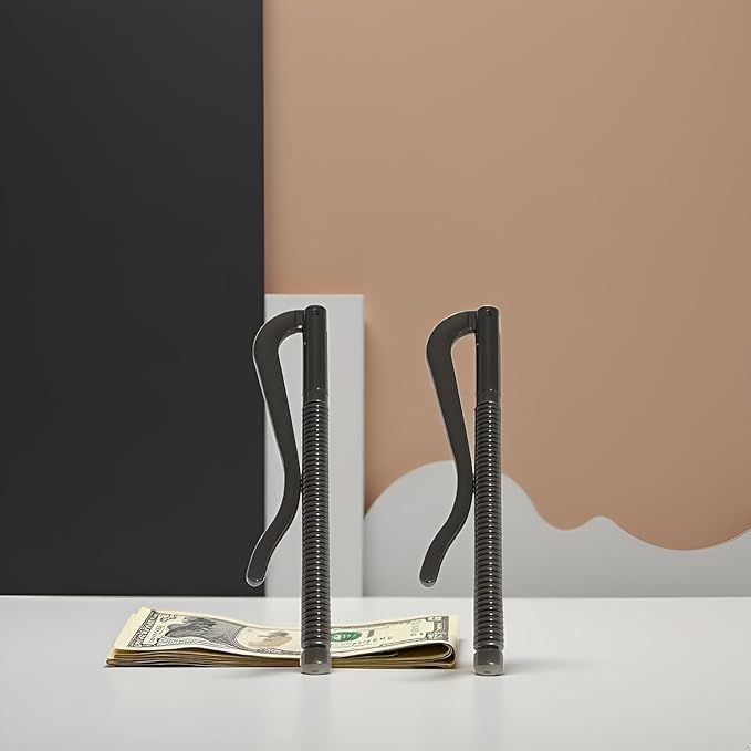 2Pcs Black Spring Money Clips Metal Bifold Money Clip Bar Wallet Replace Parts Spring Clamp Cash Holder(70mm)