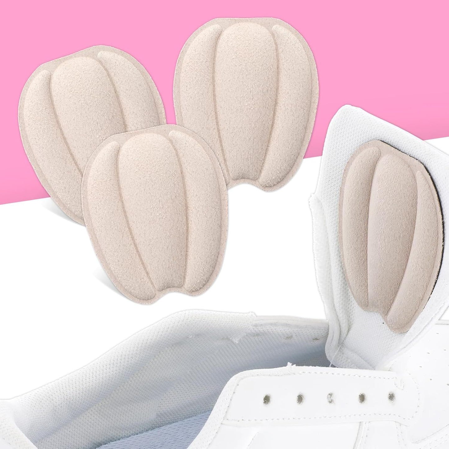 3 Pairs Tongue Pads for Shoe Too Big, Non Slip Tongue Cushion Insert for Loose Shoe Size Reducer Heel Pads Grips Cushion Inserts Replacement Shoes Filler for Men Women (Beige)