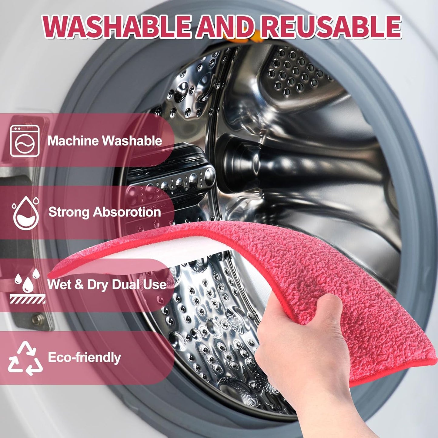 Mop Replacement Pads Compatible with OXO Good Grips Spray Mop - Reusable Microfiber Pad Refill for Floor Cleaning, 4 Pack (Mop is Not Included)
