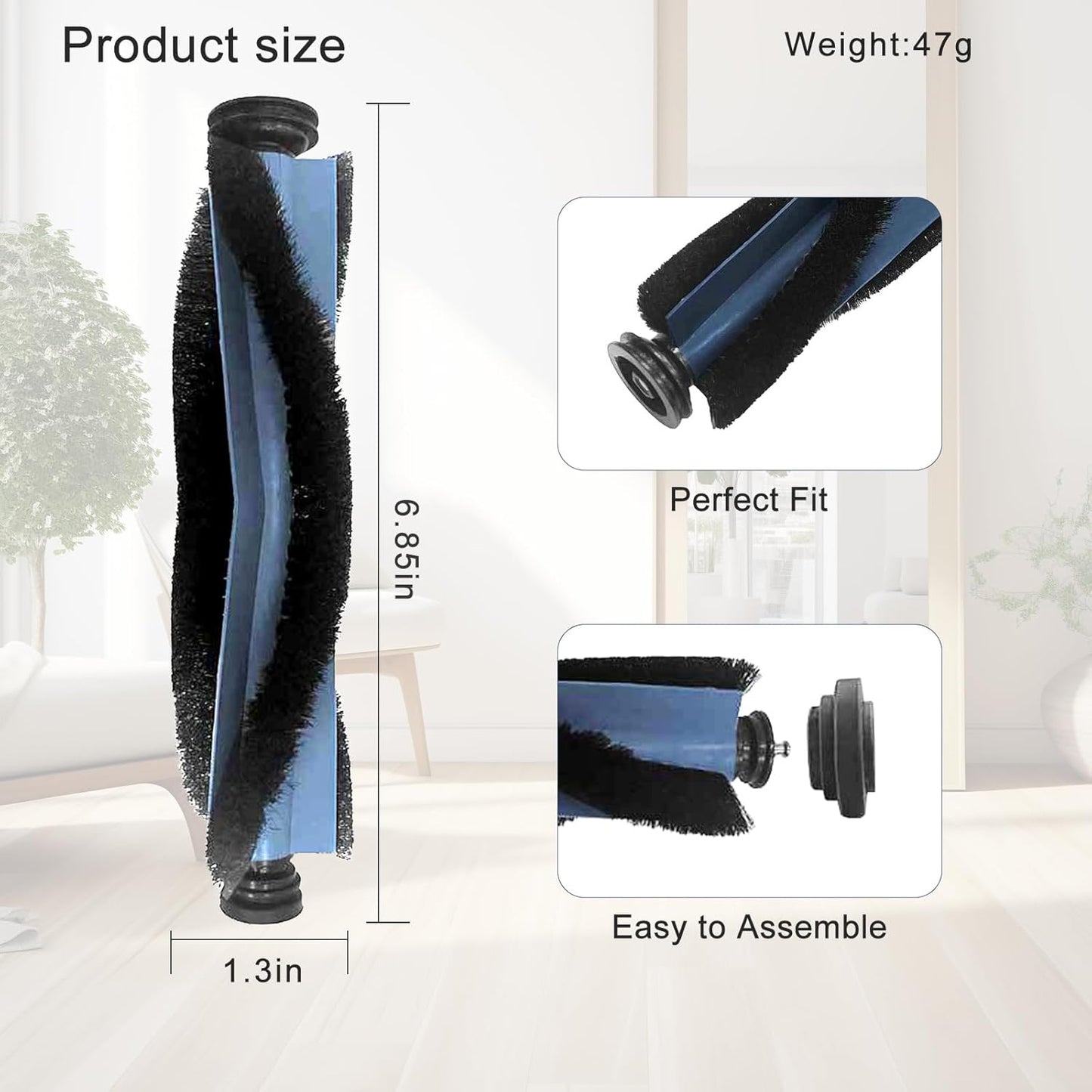 Replacement Parts Roller Brush for eufy X10 Pro Omni Main Brush Robot Vacuum Cleaner-2 Pack