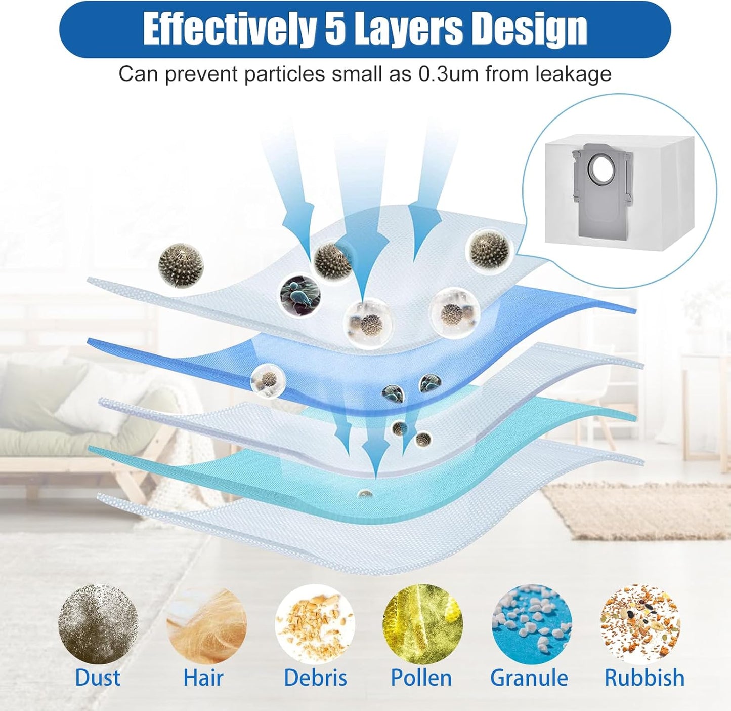 12 Pack Dust Bags for Roborock S8 Pro Ultra, S8+, Q7 Max+, Q8 Max+, Q5 Max+, Q5+, Q5 Pro+, Q7, Q7+, Q7 Max+, S7 MaxV Ultra,S7 Max Ultra Vacuum Cleaner Replacement Disposable Dust Bags- 4L