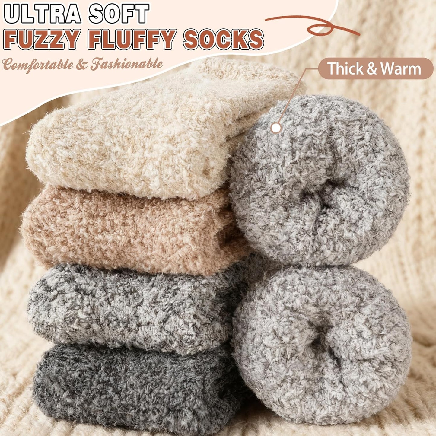Womens Fuzzy Socks Slipper Fluffy Cozy Comfy Cabin Plh Warm Winter Sleep Home Soft Socks