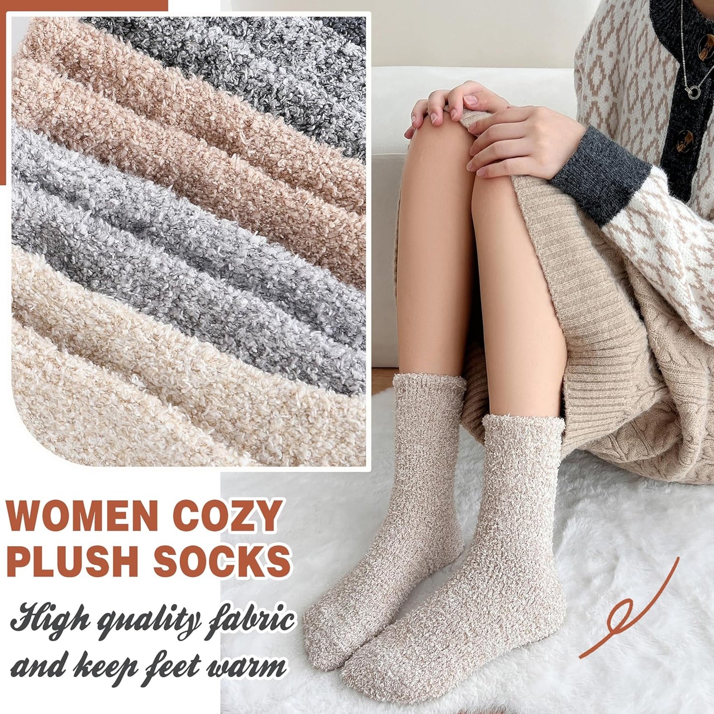 Womens Fuzzy Socks Slipper Fluffy Cozy Comfy Cabin Plh Warm Winter Sleep Home Soft Socks