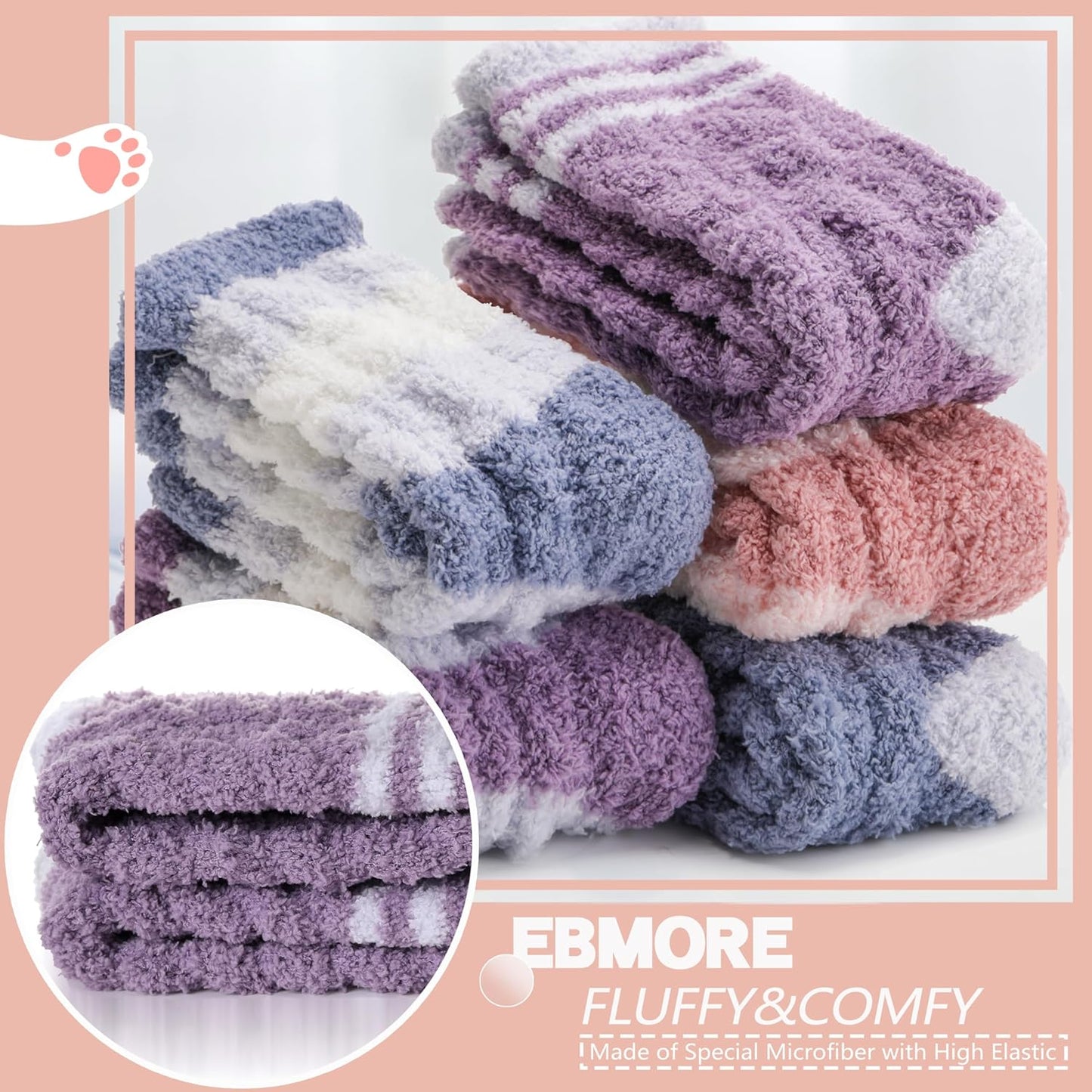 Womens Fuzzy Socks Fleece Fluffy Cabin Plh Warm Sleep Soft Cozy Winter Adult Socks