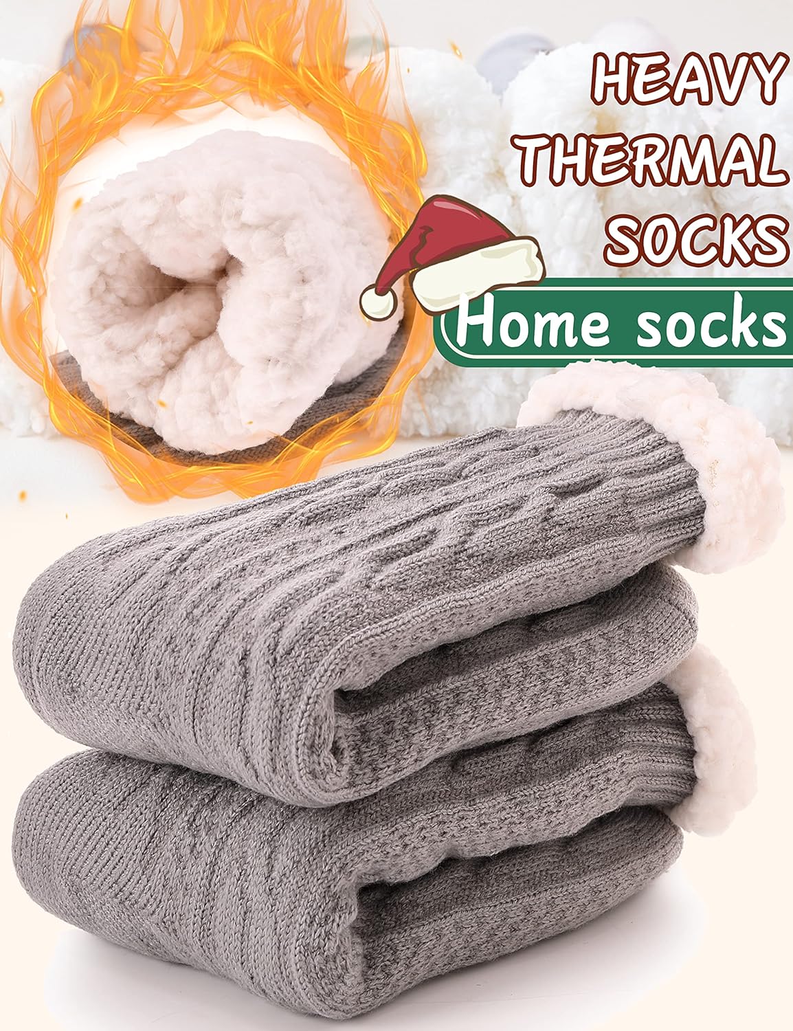 Women Slipper Fuzzy Socks Fluffy Cozy Cabin Warm Winter Soft Thick Comfy Fleece Non Slip Home Socks