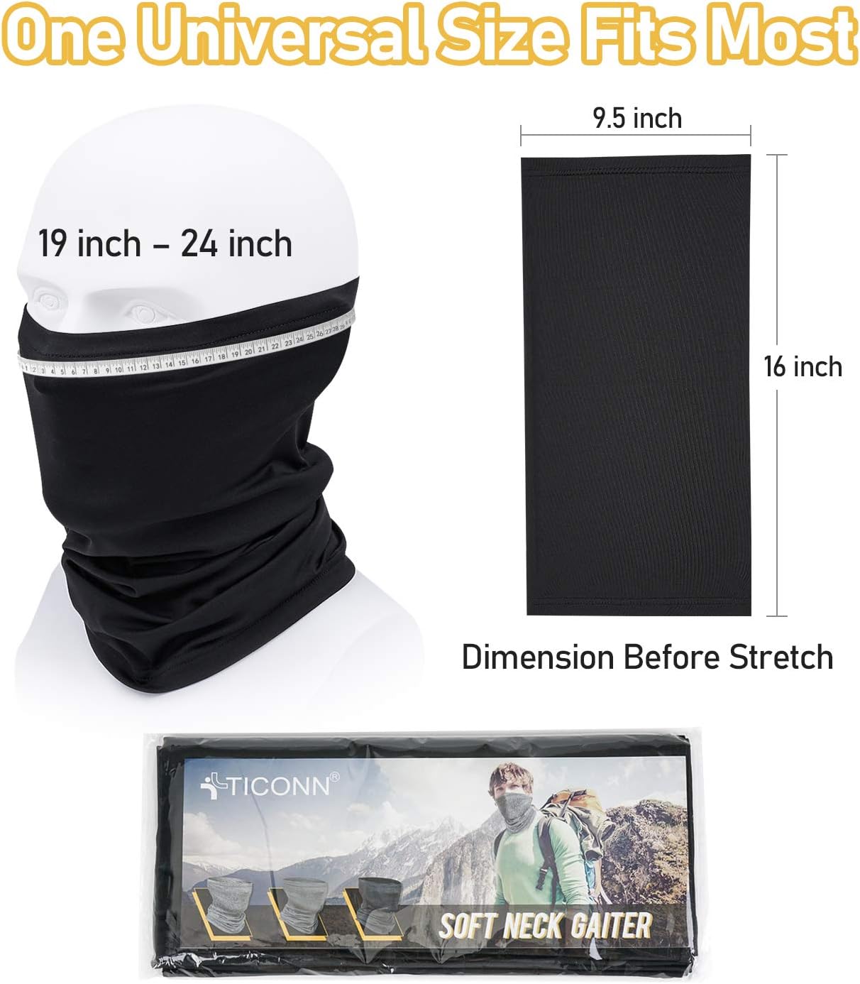 Neck Gaiter Face Cover Scarf, Neck Warmer Breathable Sun & Wind-proof for Skiing Fishing Hiking Cycling
