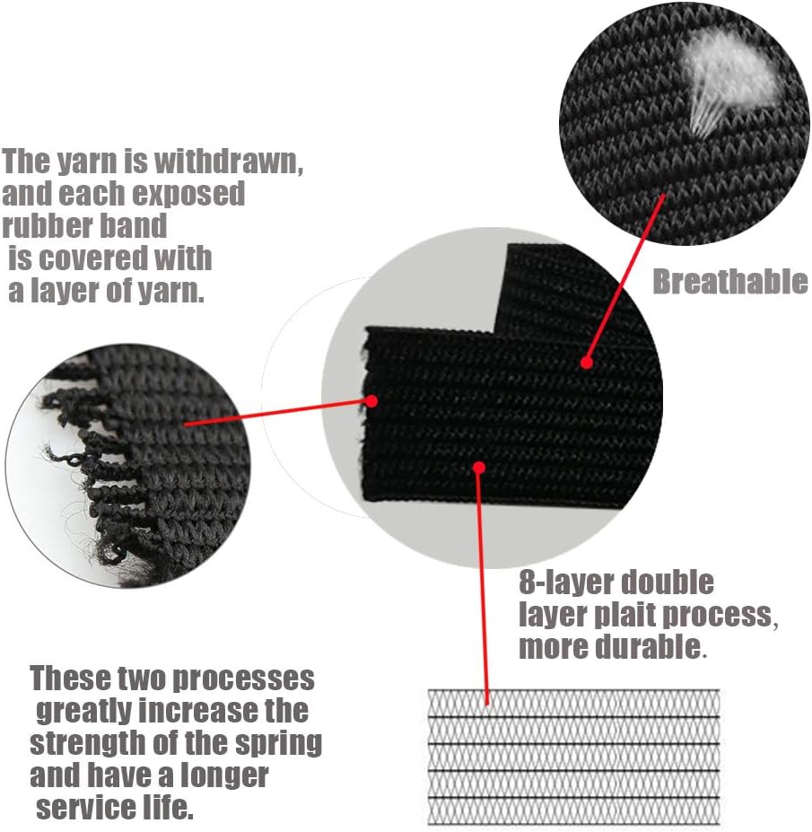 1 Inch by 20 Yard Black Heavy Stretch High Elasticity Elastic Spool Knit Elastic Bands for Sewing
