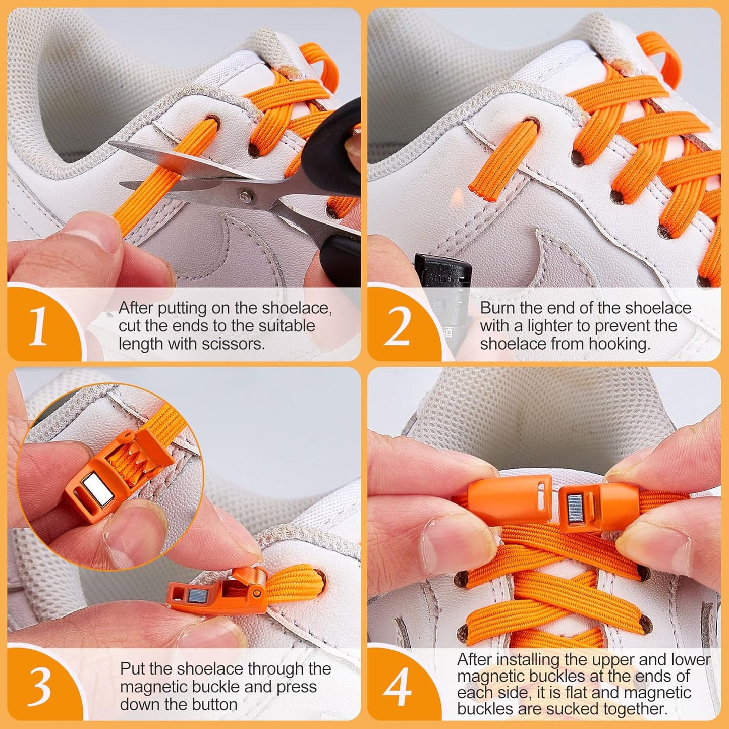 Elastic No Tie Shoe Laces, Stretch Tieless Shoelaces for Adults and Kids Sneakers Shoe Strings