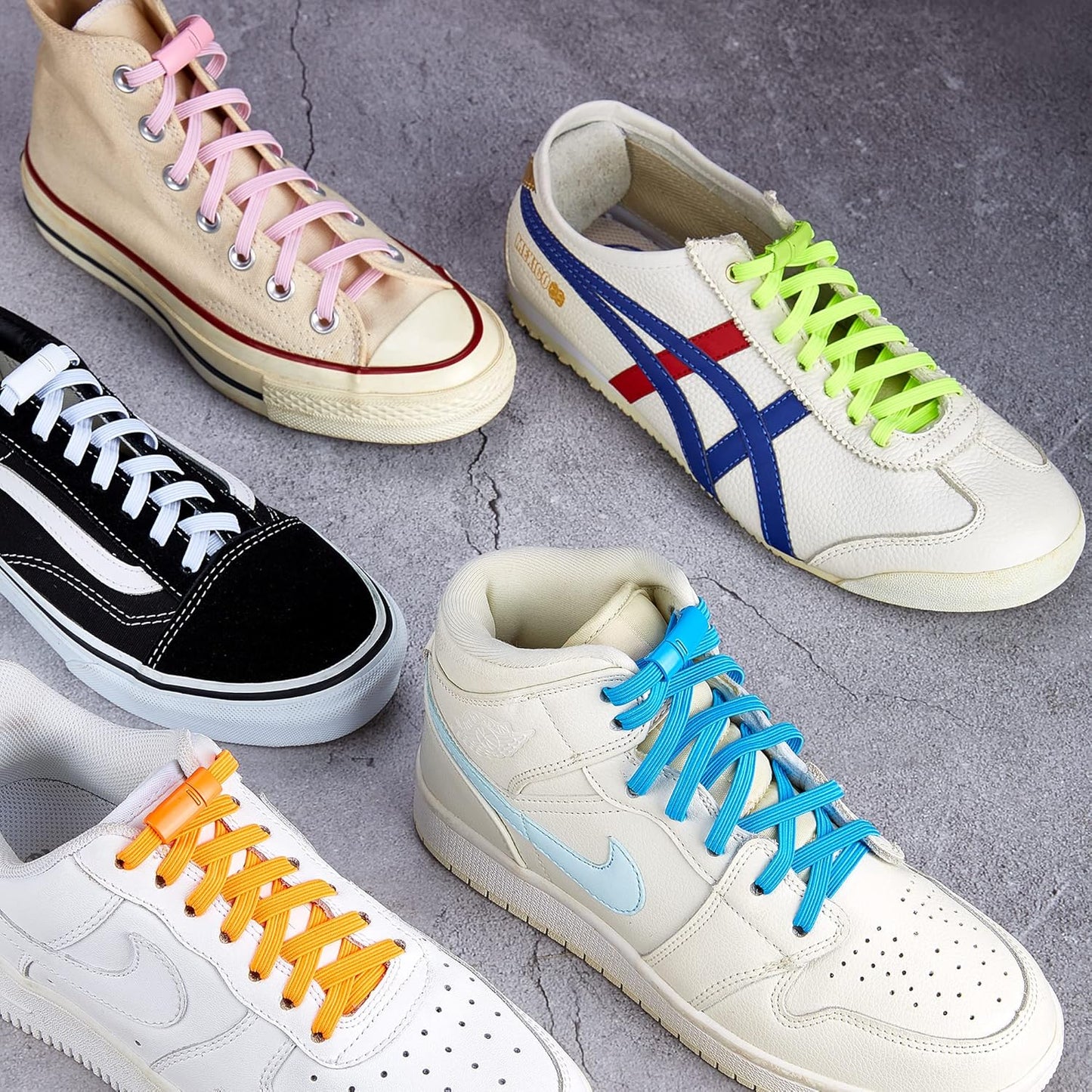 Elastic No Tie Shoe Laces, Stretch Tieless Shoelaces for Adults and Kids Sneakers Shoe Strings