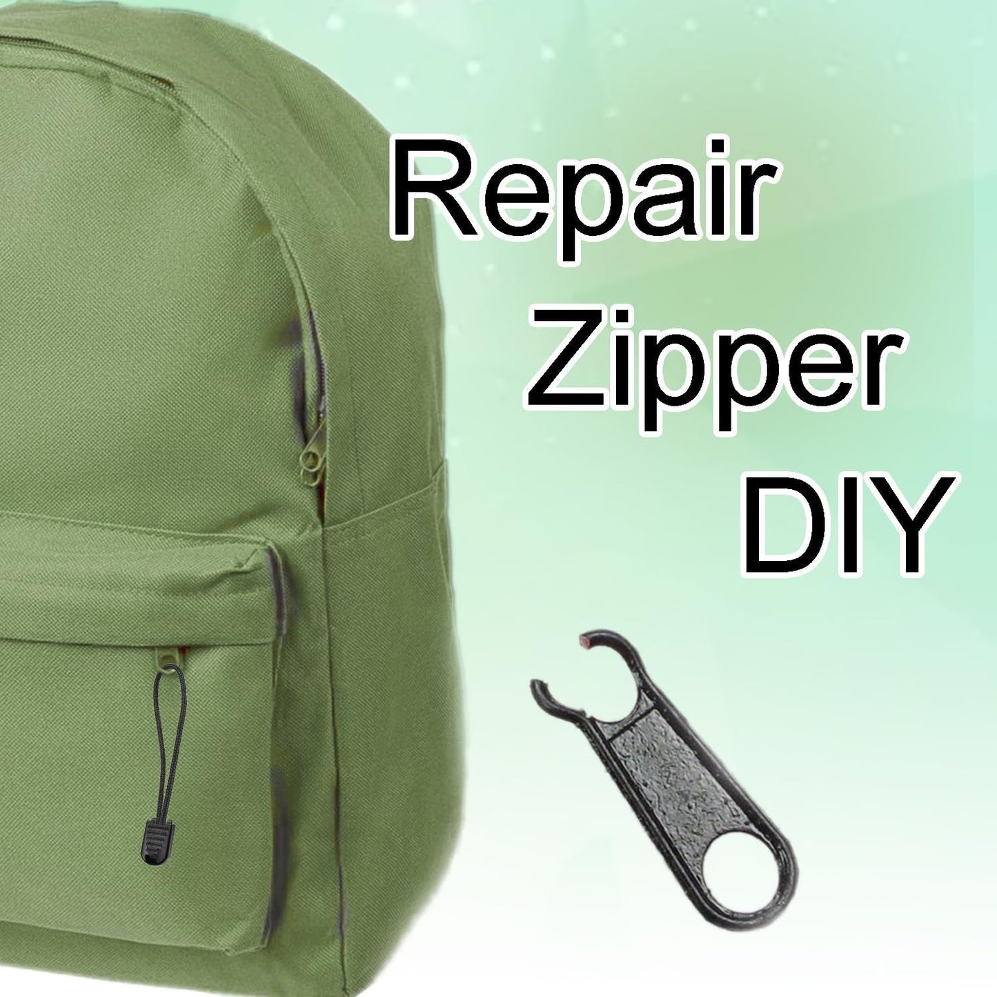 10 Pack Backpack Replacement Zipper Pulls Black