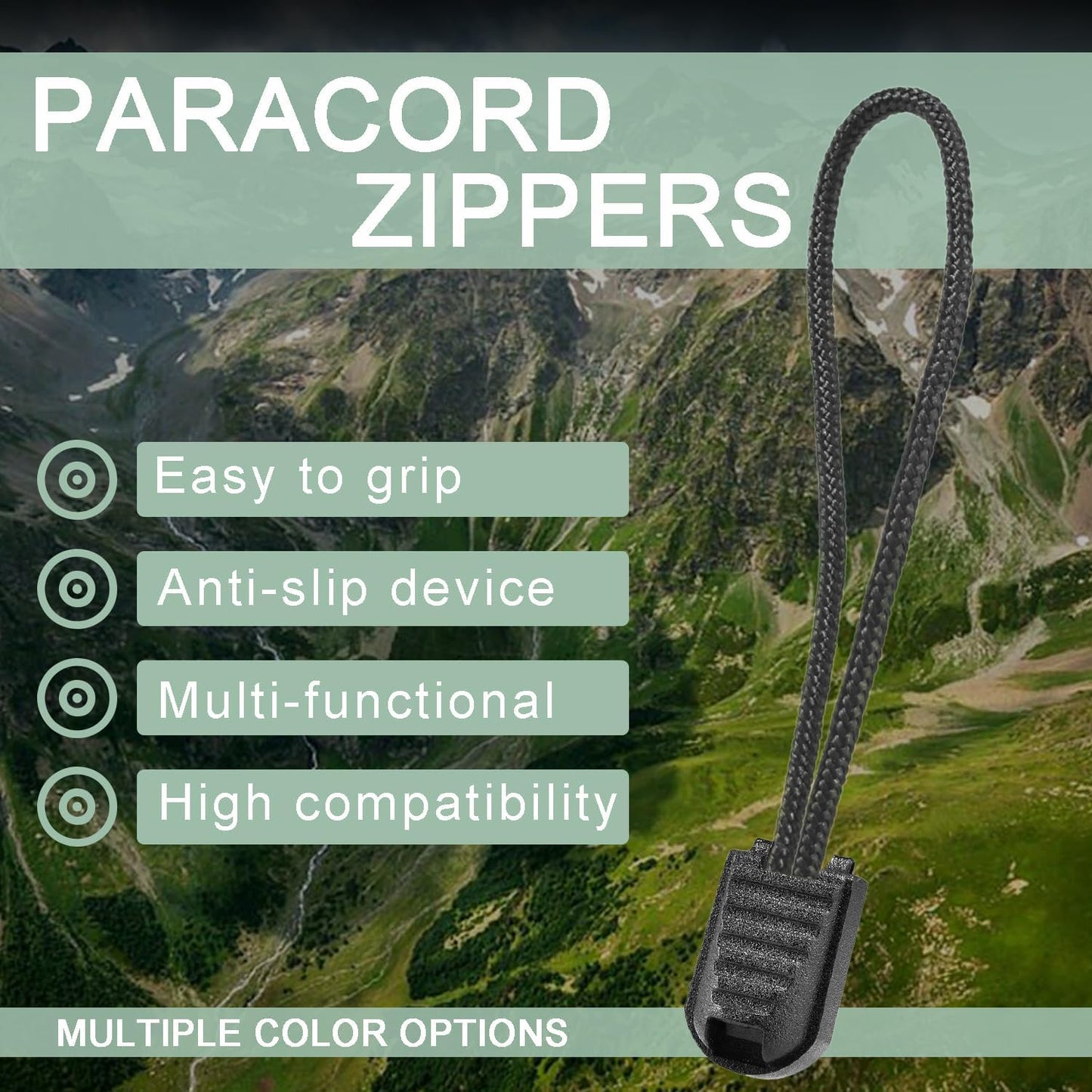 10 Pack Backpack Replacement Zipper Pulls Black