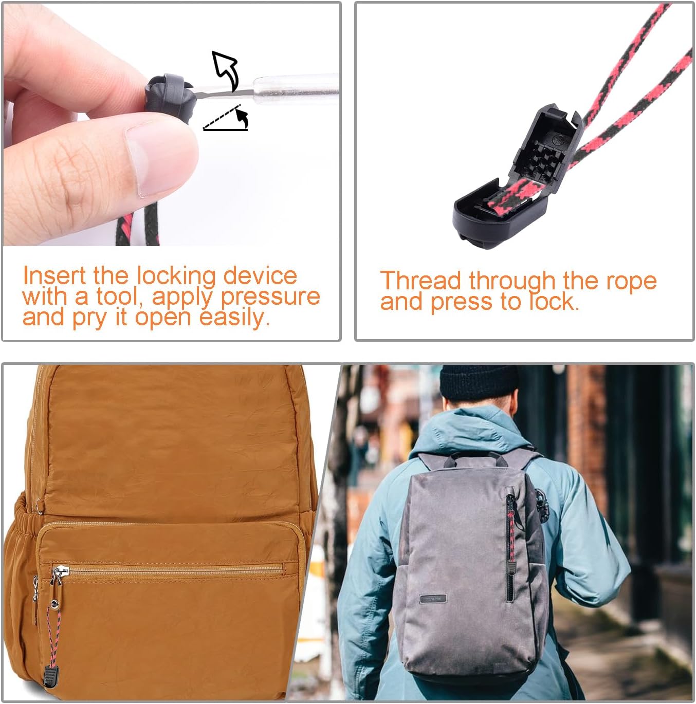 10 Pack Backpack Replacement Zipper Pulls Black