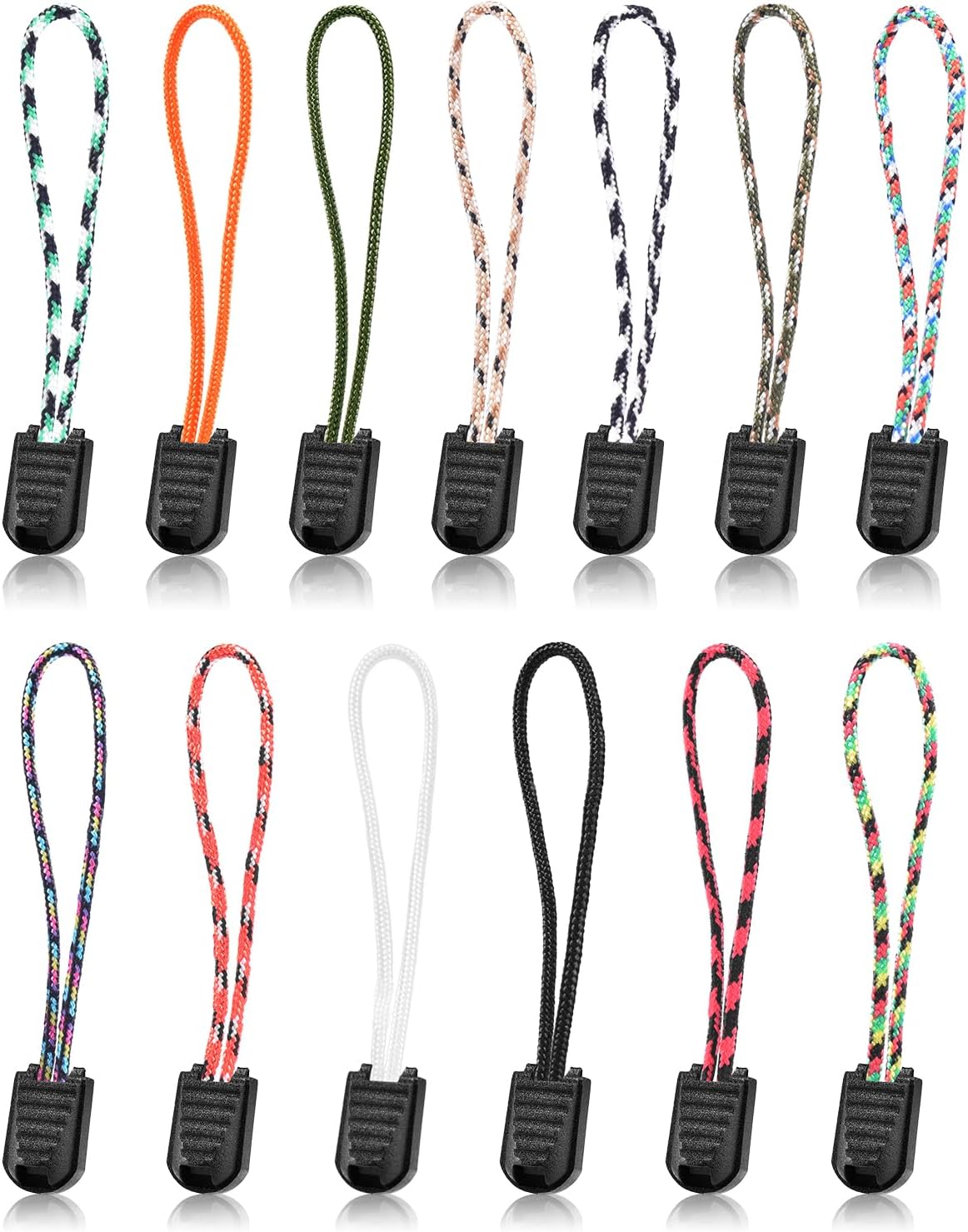 10 Pack Backpack Replacement Zipper Pulls Black