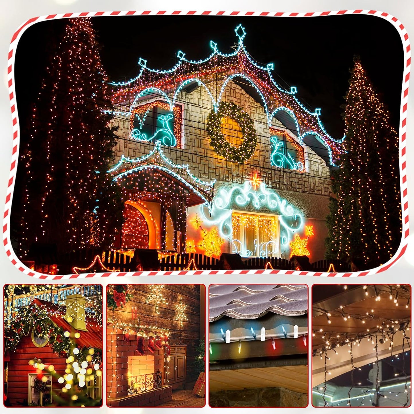 Christmas Light Hanger Clips Fascia Board Light Clips Plastic Holiday Deck Banister Hanger for Christmas Fascia Board Roof Gutter Fence Eave Decoration, Black (30 PCS, 7/8")
