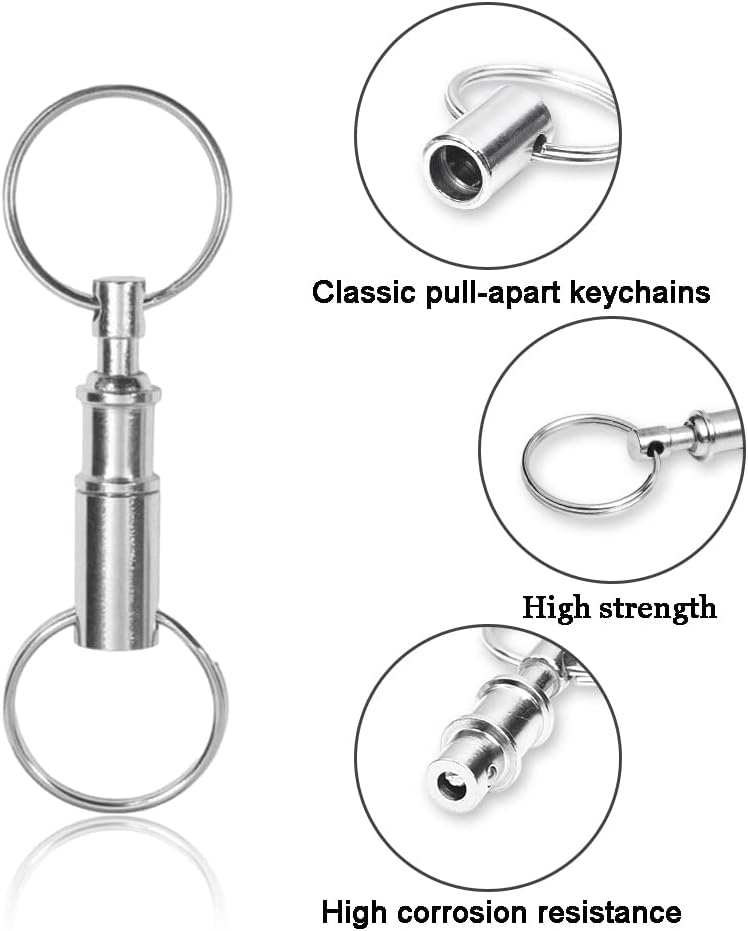 CooBigo 8 Pack Detachable Keychain Quick Release Key Chain, Pull Apart Key Chain for Outdoor Active Backpack Key Holder kits