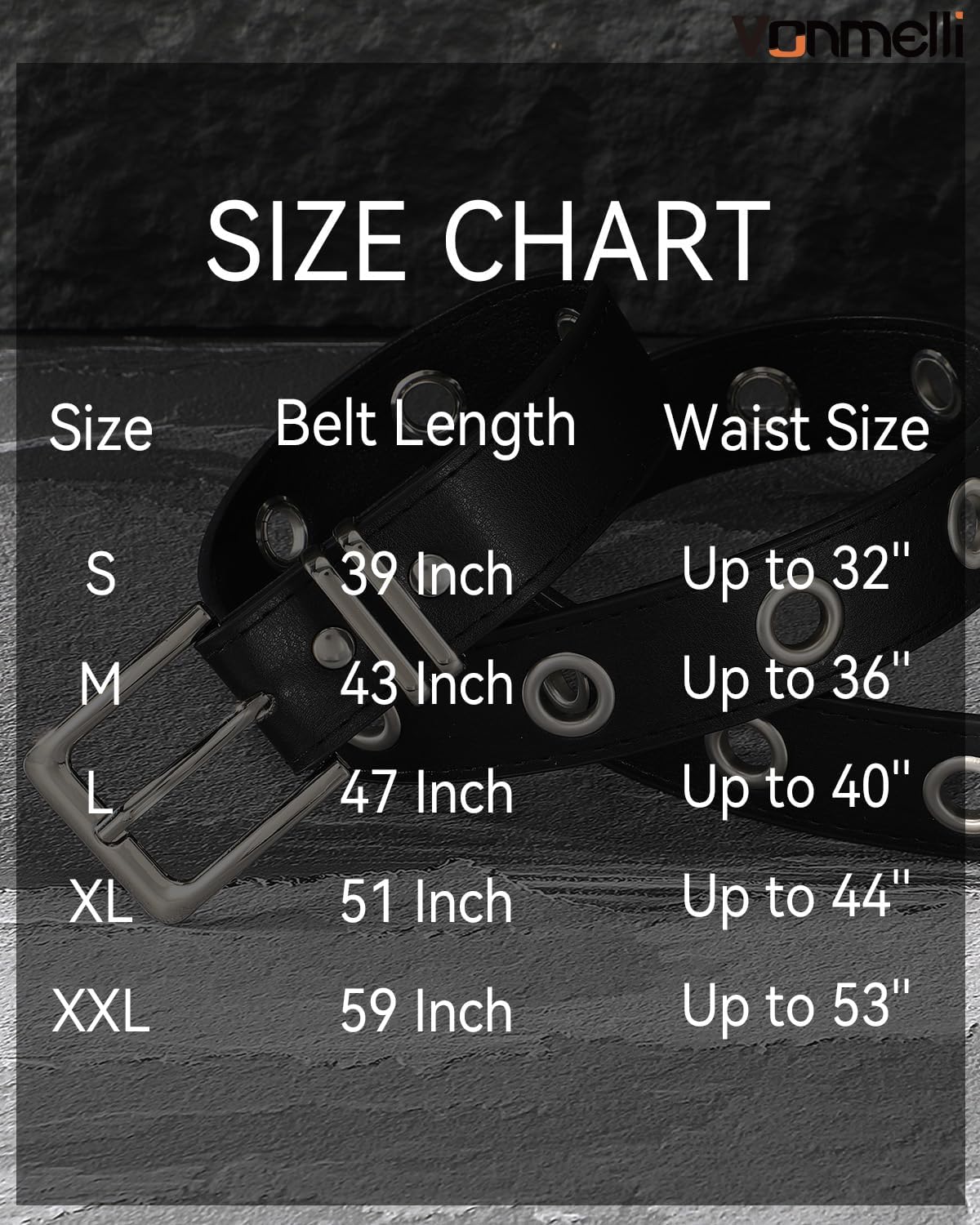 Grommet Leather Belt for Women Men, Black Punk Goth Belt for Women Jeans