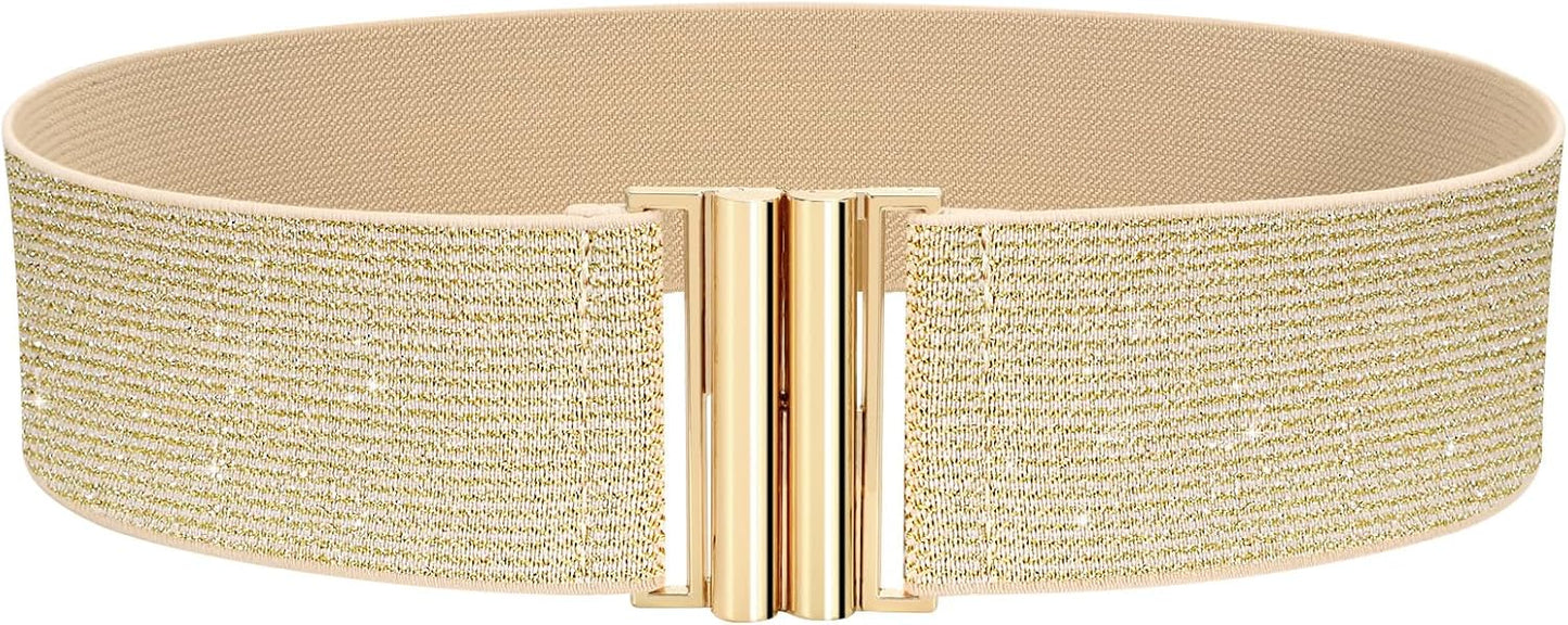 Wide Elastic Stretchy Belts for Women, Trimmer Stretch Waistband Retro Waist Belt for Dresses
