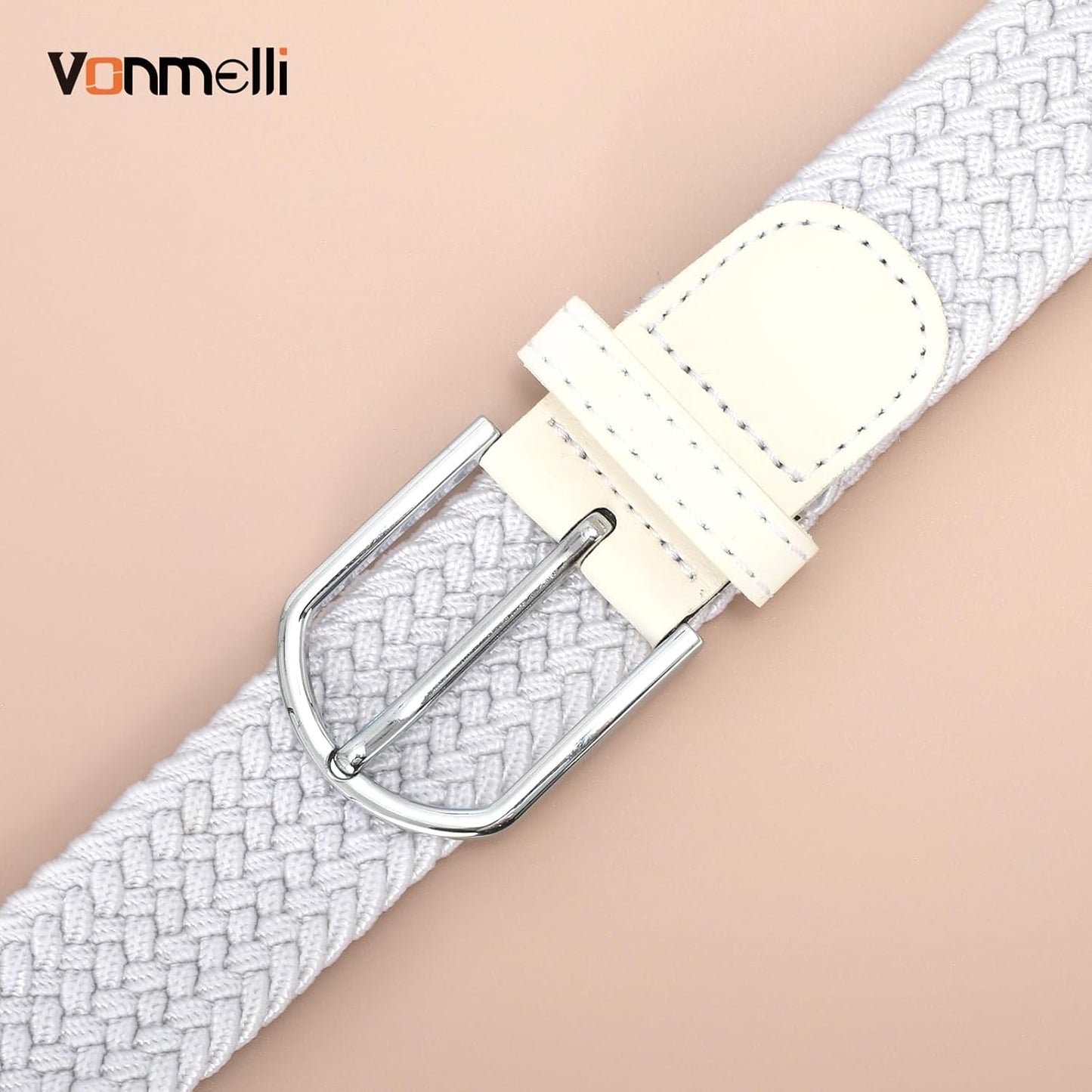 Women Braided Stretch Belts Elastic Canvas Woven Belts For Jeans Pants