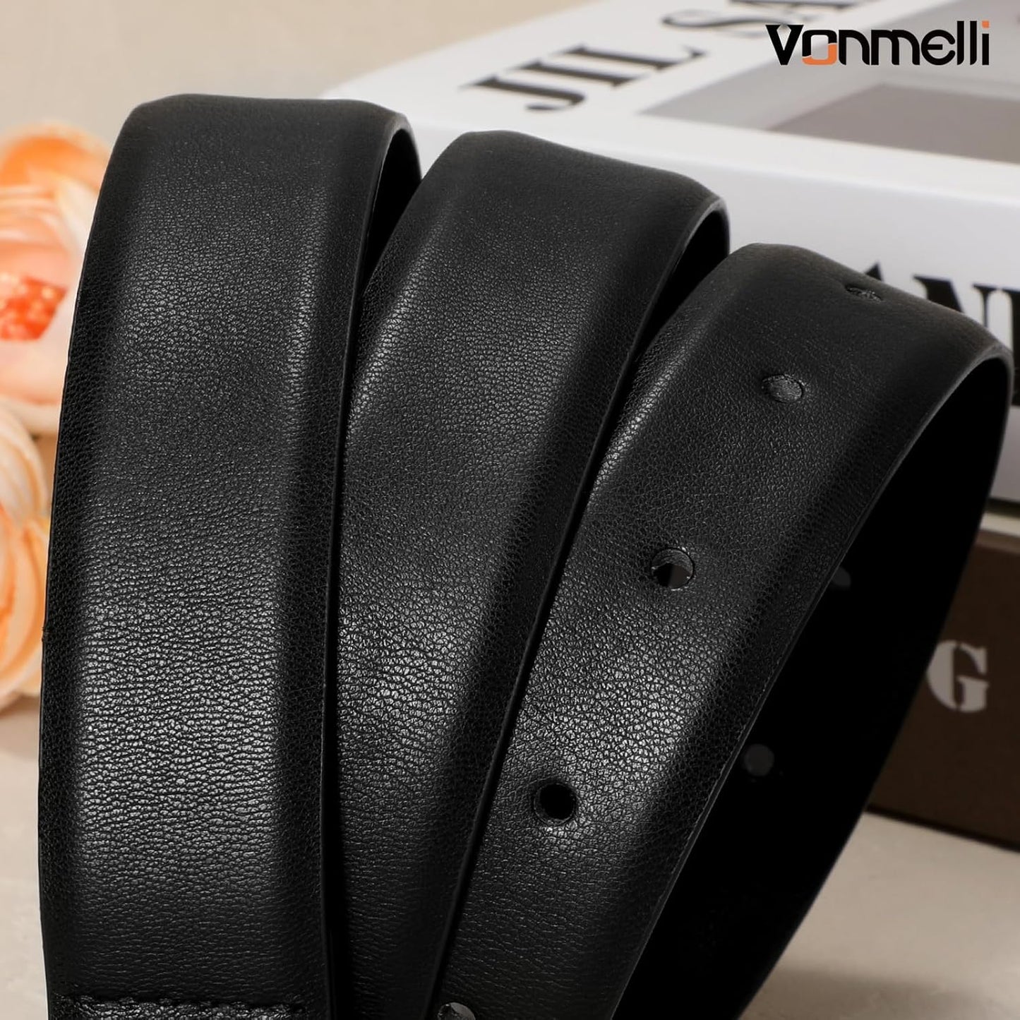 Belt for Women, Women's Leather Belt for Jean Dress, Fashion Ladies Belts with Rectangle Buckle