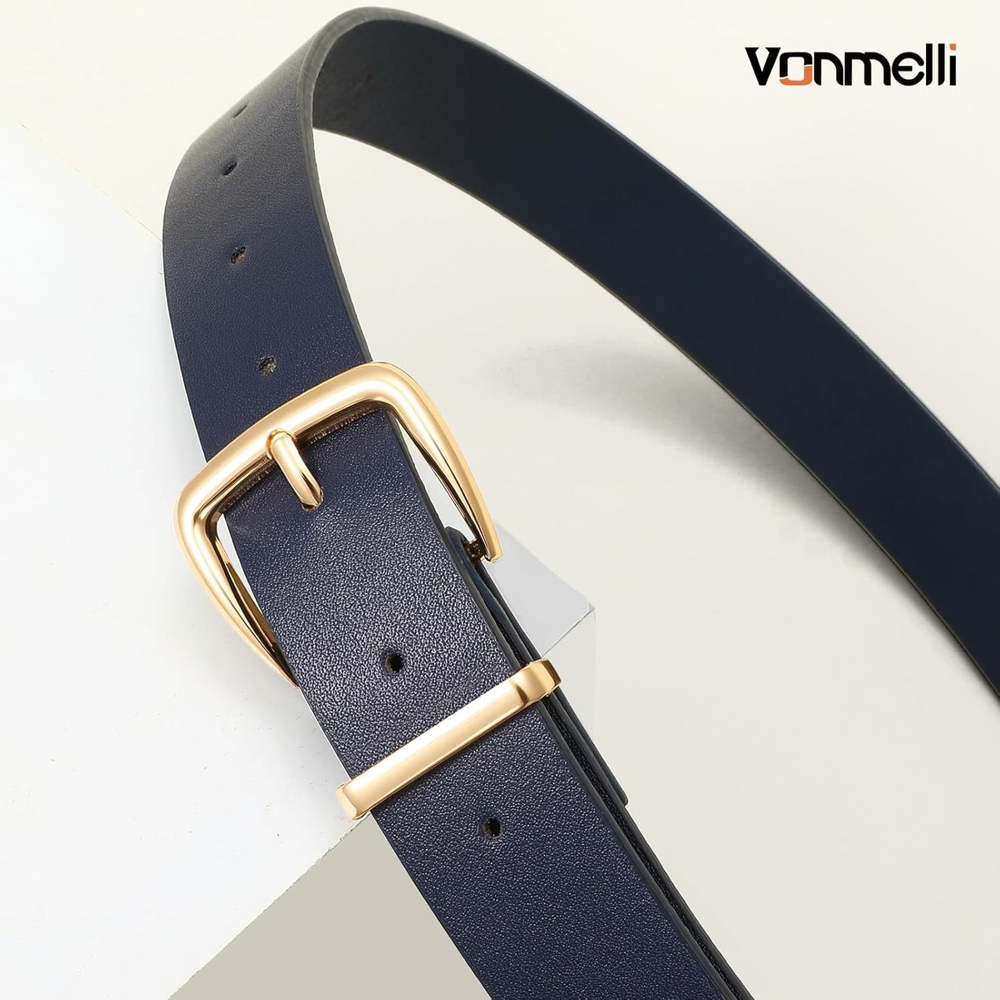 Women's Leather Belts for Jeans Dress Pants Women Fashion Leather Belt with Gold Buckle