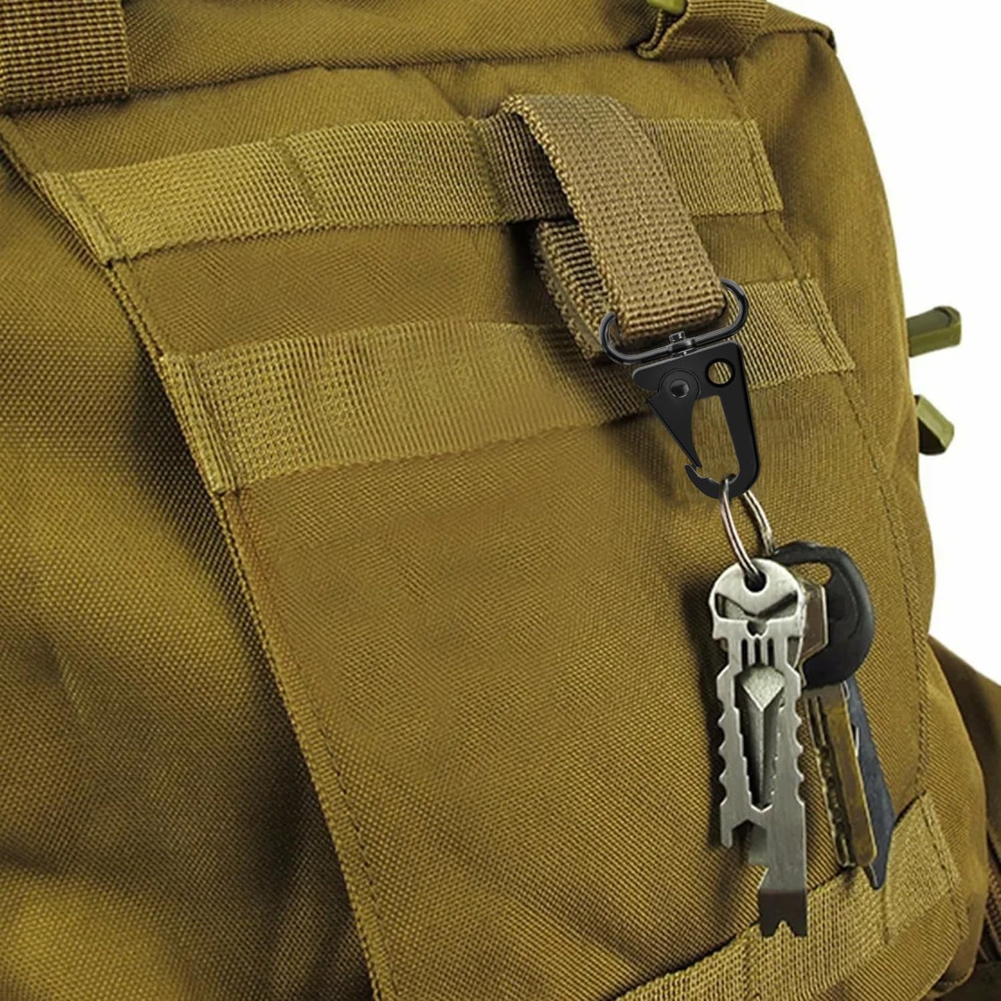 6 Pack Paracord Lanyard Accessories 3/4" Rifle Sling Clips Metal Swivel Snap Hook Keychain Carabiner Key Chain for Keyrings (Black)