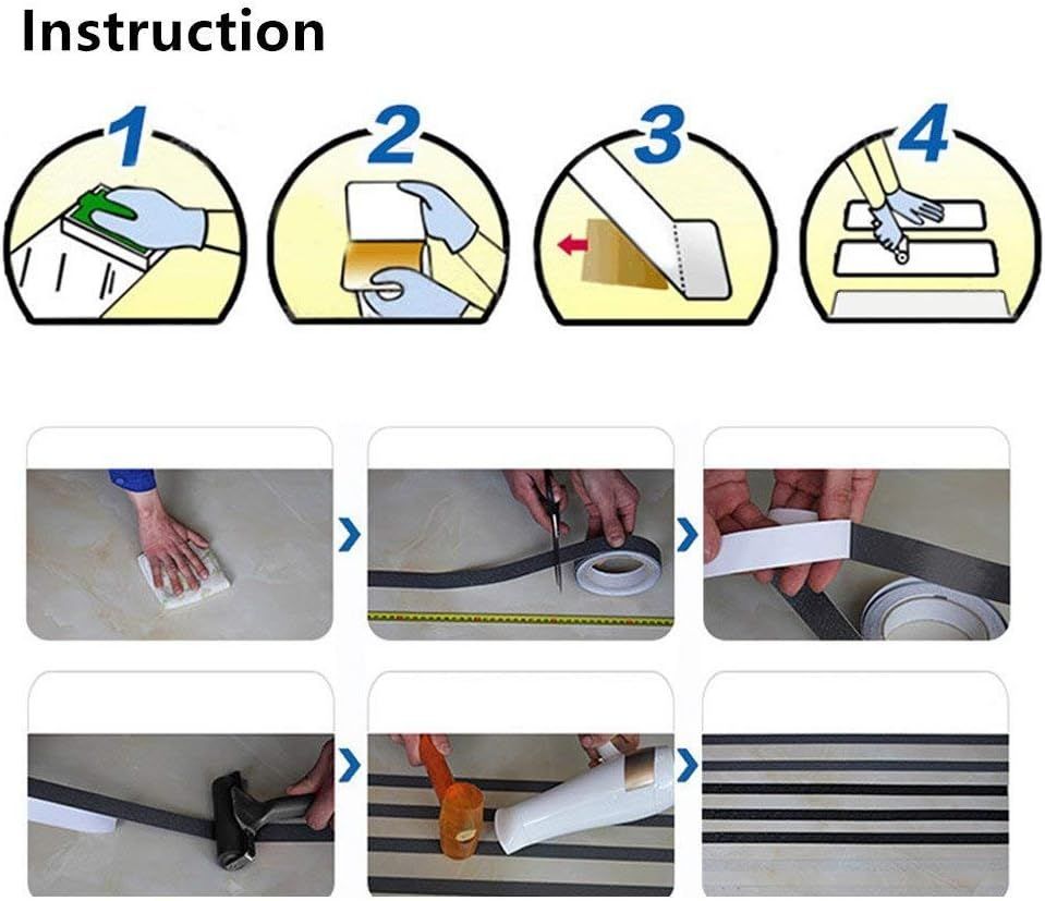 2 inch 16.4Ft Floor Safety Grip Non Skid Safety Tape Anti Slip Adhesive for Steps Stairs Indoor or Outdoor Applicable, High Traction, Gray