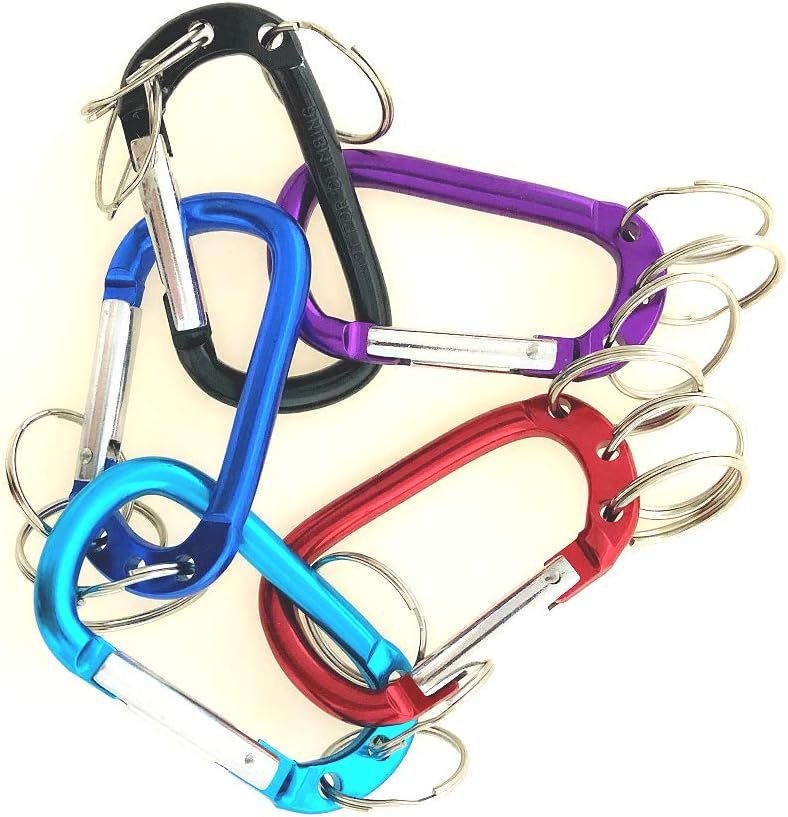 Aluminum D-Shaped Carabiner Buckle With 3 Keychian Clip Spring Carabiner Hook Snap Key Chain