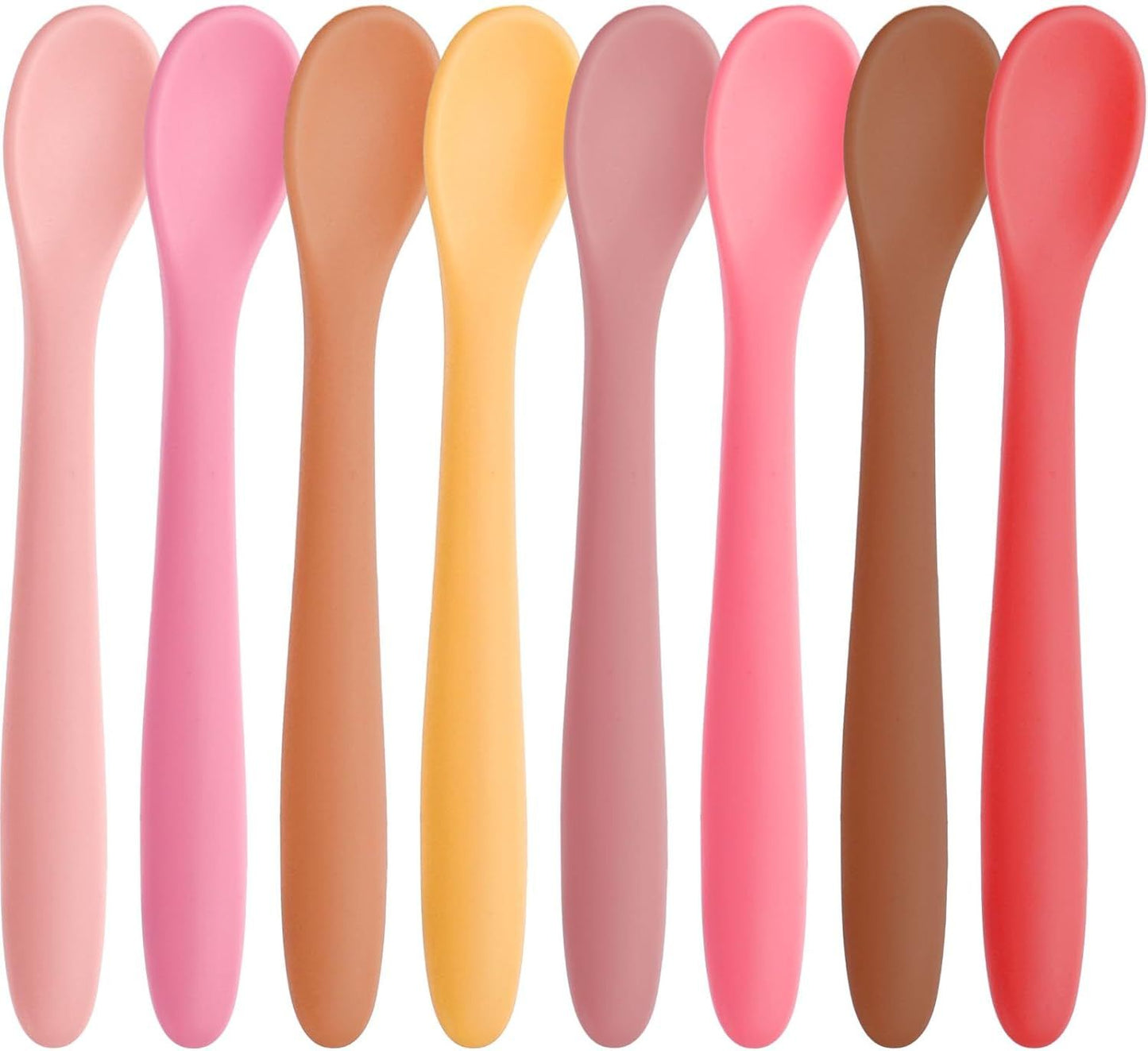 8-Piece Silicone Baby Spoons, First Stage Infant Self Feeding Spoons, Soft-Tip Gentle on Gums, Baby Utensils, Infant Training Spoon, Dishwasher Safe & Boil-proof