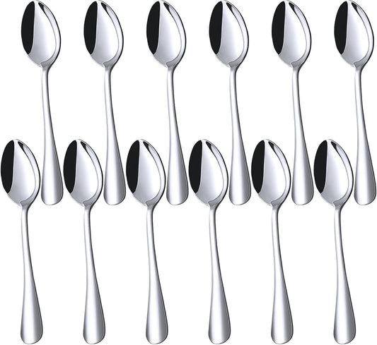 Mini Coffee Spoons, 12PCS 4.9 Inch Stainless Steel Demitasse Espresso Spoons for Stirring Coffee, Tea, Hot Cocoa, Sugar, Tasting Desserts & Appetizers, Dishwasher Safe, Perfect Gifts