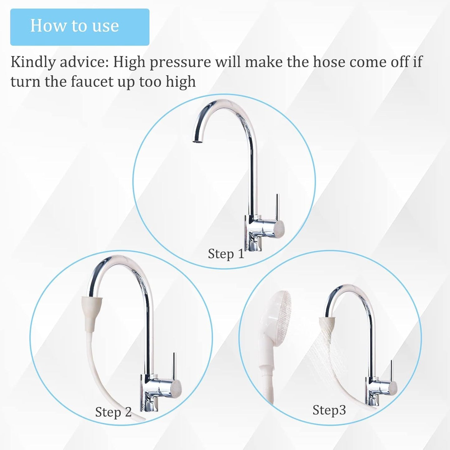 Sink Spray Rubber Hose, Sink Hose Attachment for Faucet Portable Sink Hose Faucet Sprayer, Shampoo Sprayer for Dog, Pets, Bathing Baby, Washing Hair, Rinsing Vegetables (For sink)