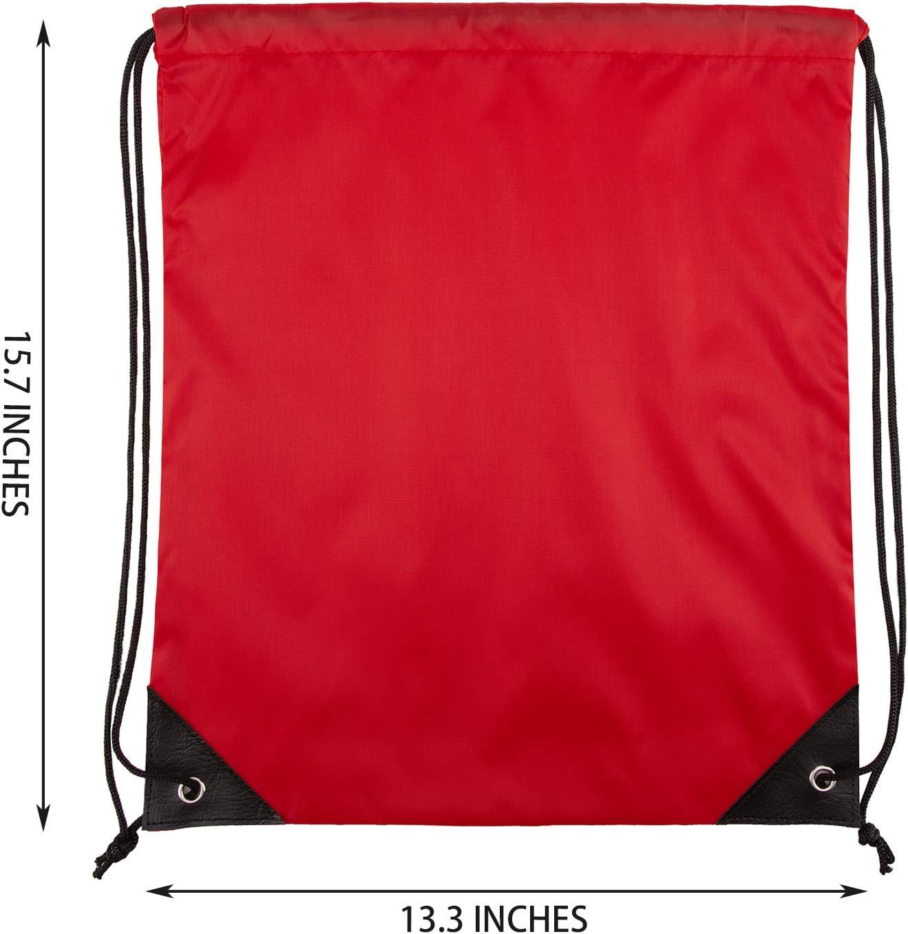 Drawstring Backpacks Bulk 10 Pieces String Bags Customized Bags for Party Gym Sport Trip - Red