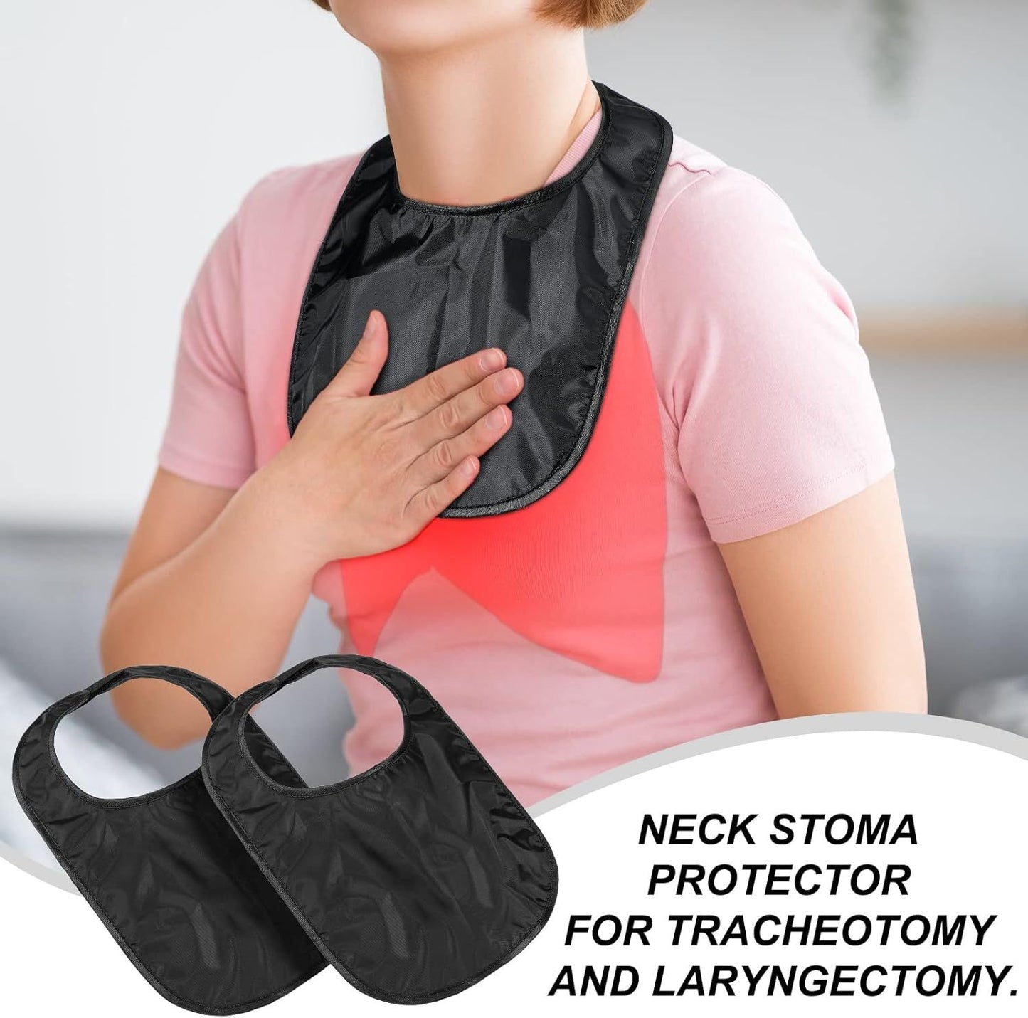 3 Pcs Tracheostomy Shower Cover Waterproof Laryngectomy Neck Stoma Protector Breathable Adjustable Tracheotomy Cover